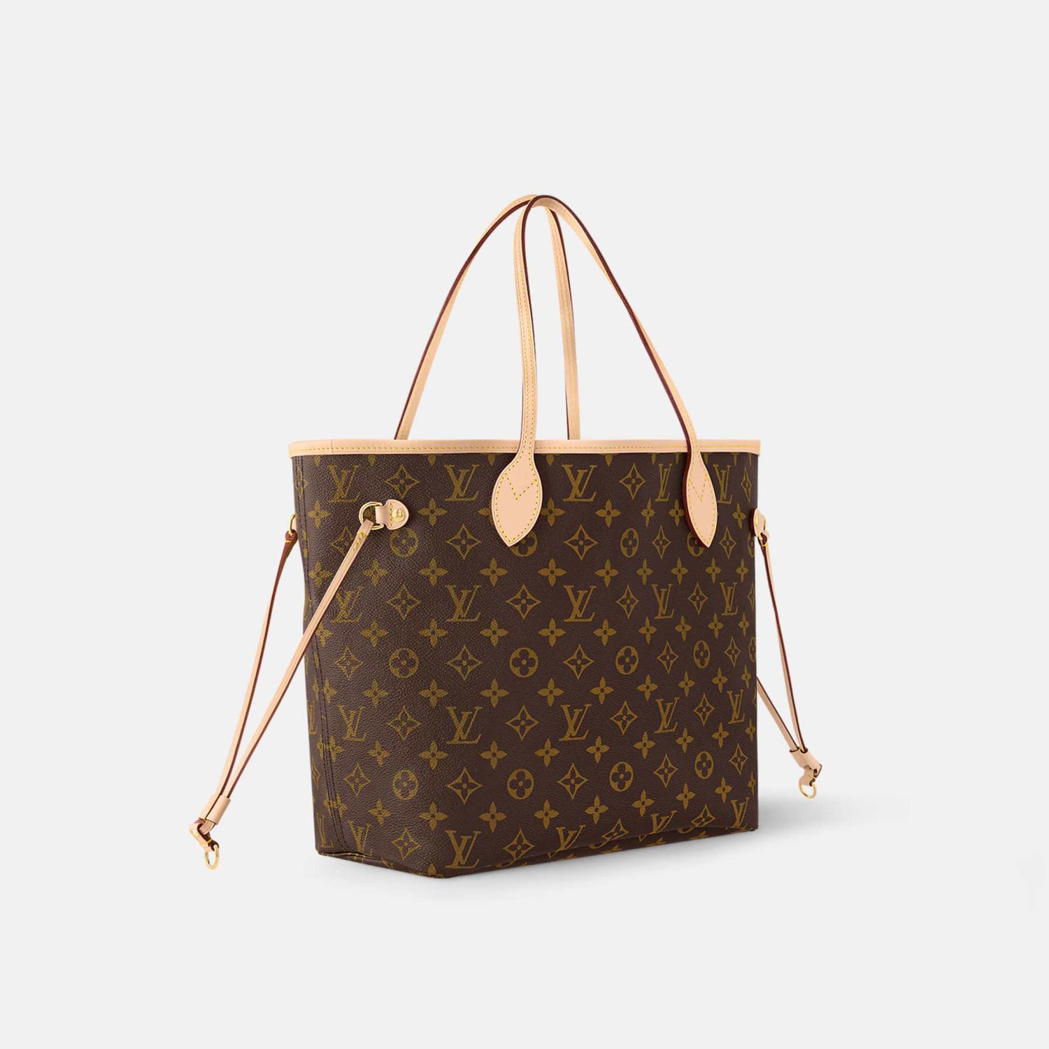 Louis Vuitton Neverfull MM Monogram Canvas, Beige, Side