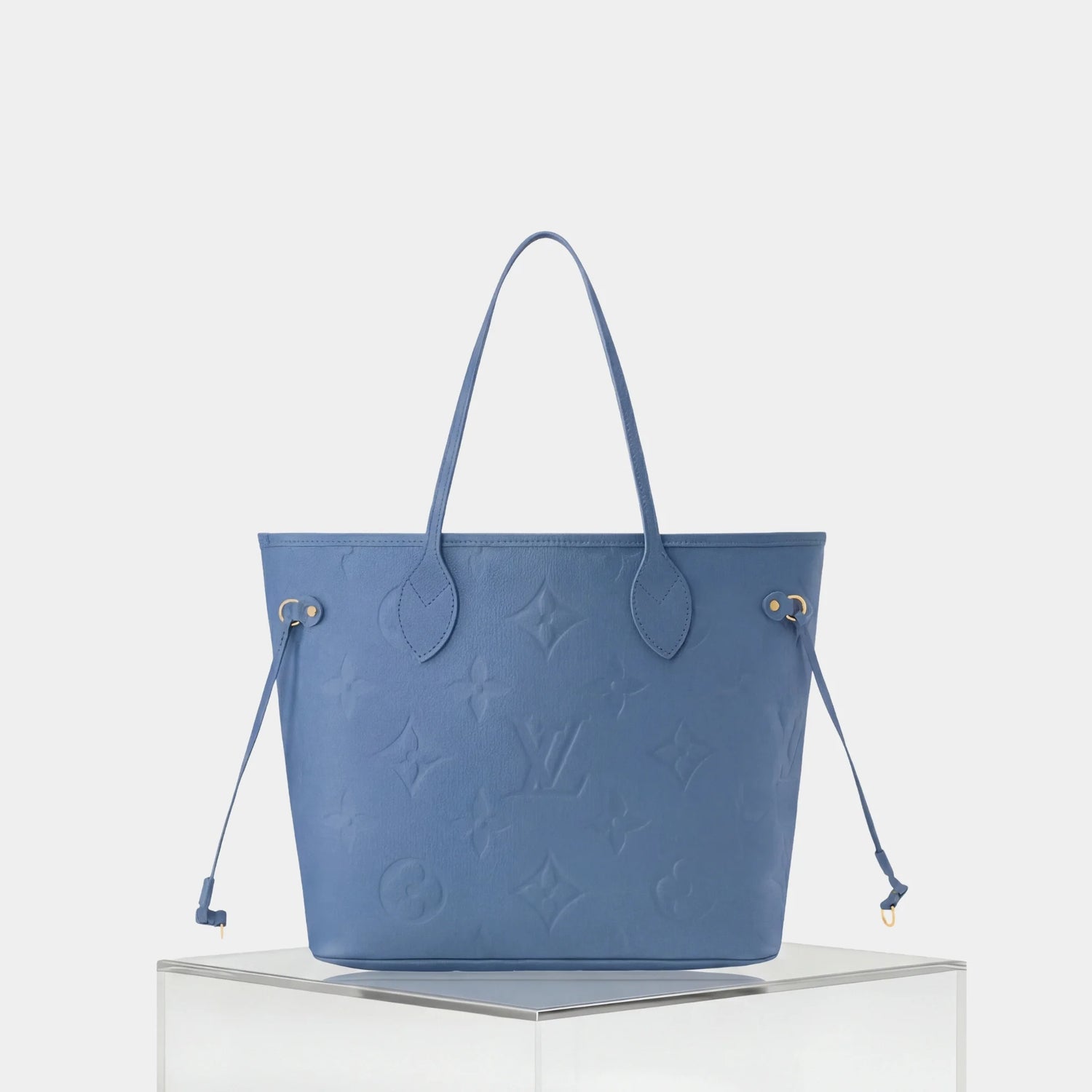 Louis Vuitton Neverfull MM Tote Bag Monogram Empreinte, Bleu Jean, Front