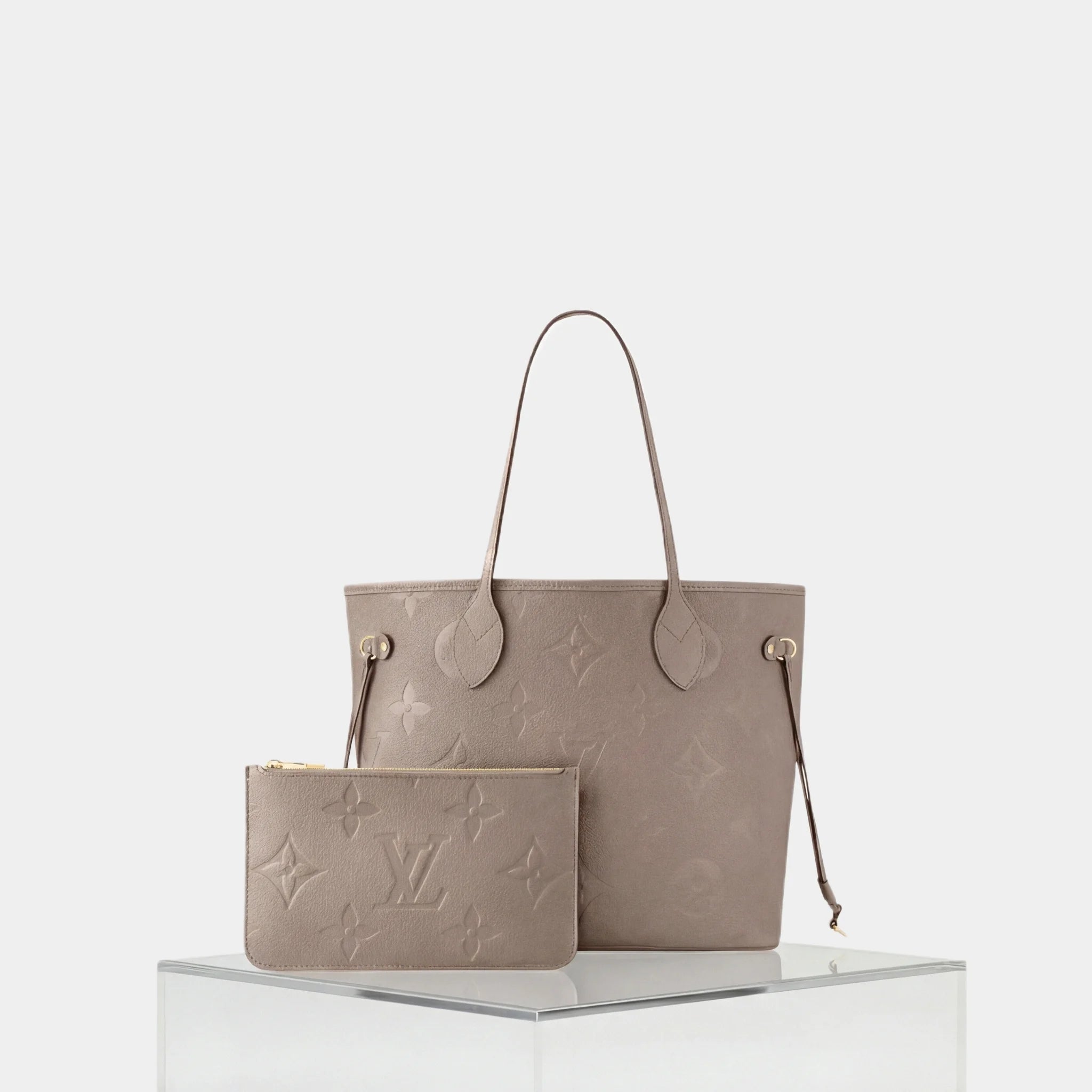 Louis Vuitton Neverfull MM Tote Bag Monogram Empreinte, Tourtelle, Set