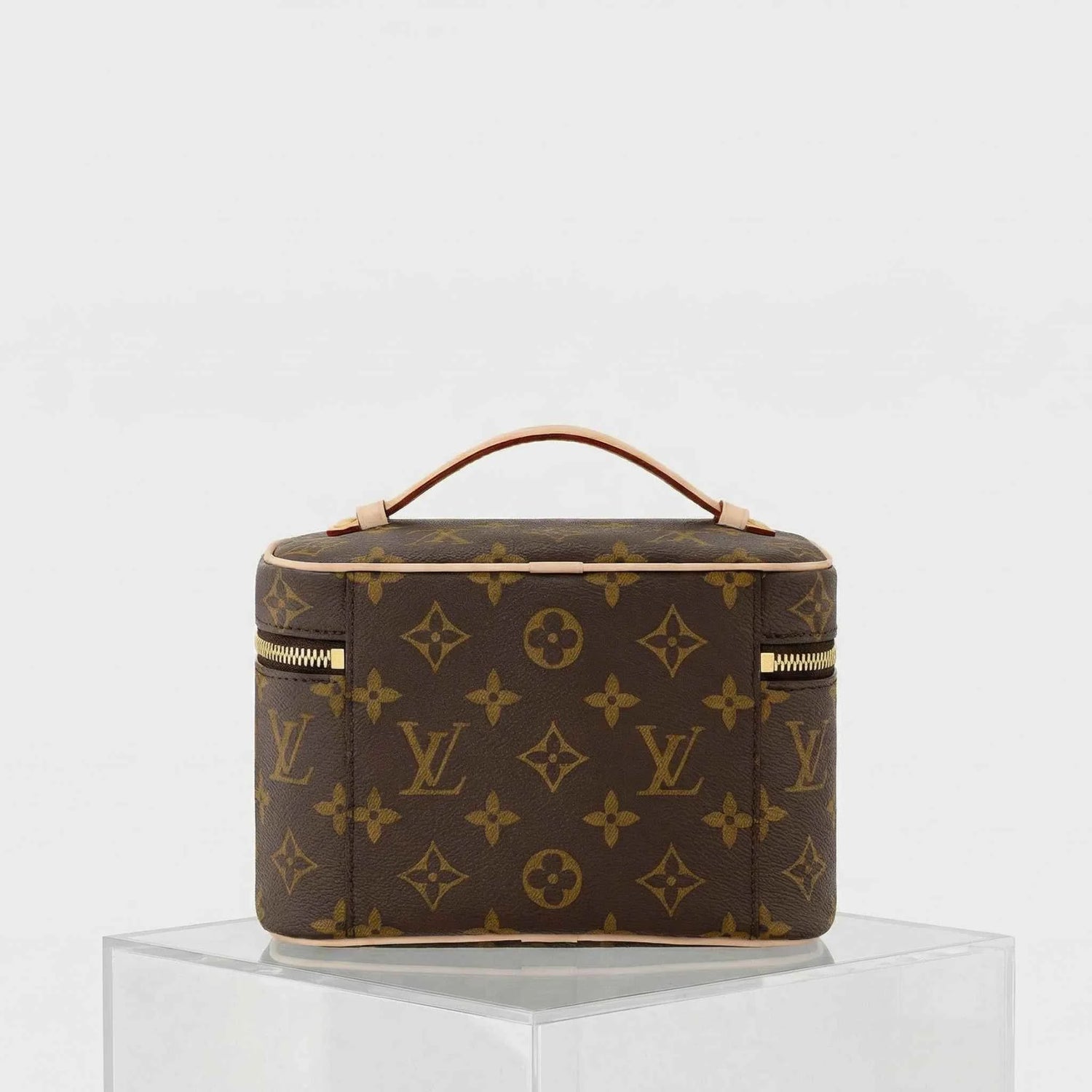 Louis Vuitton Nice Mini Handbag Monogram Canvas, Beige, Back