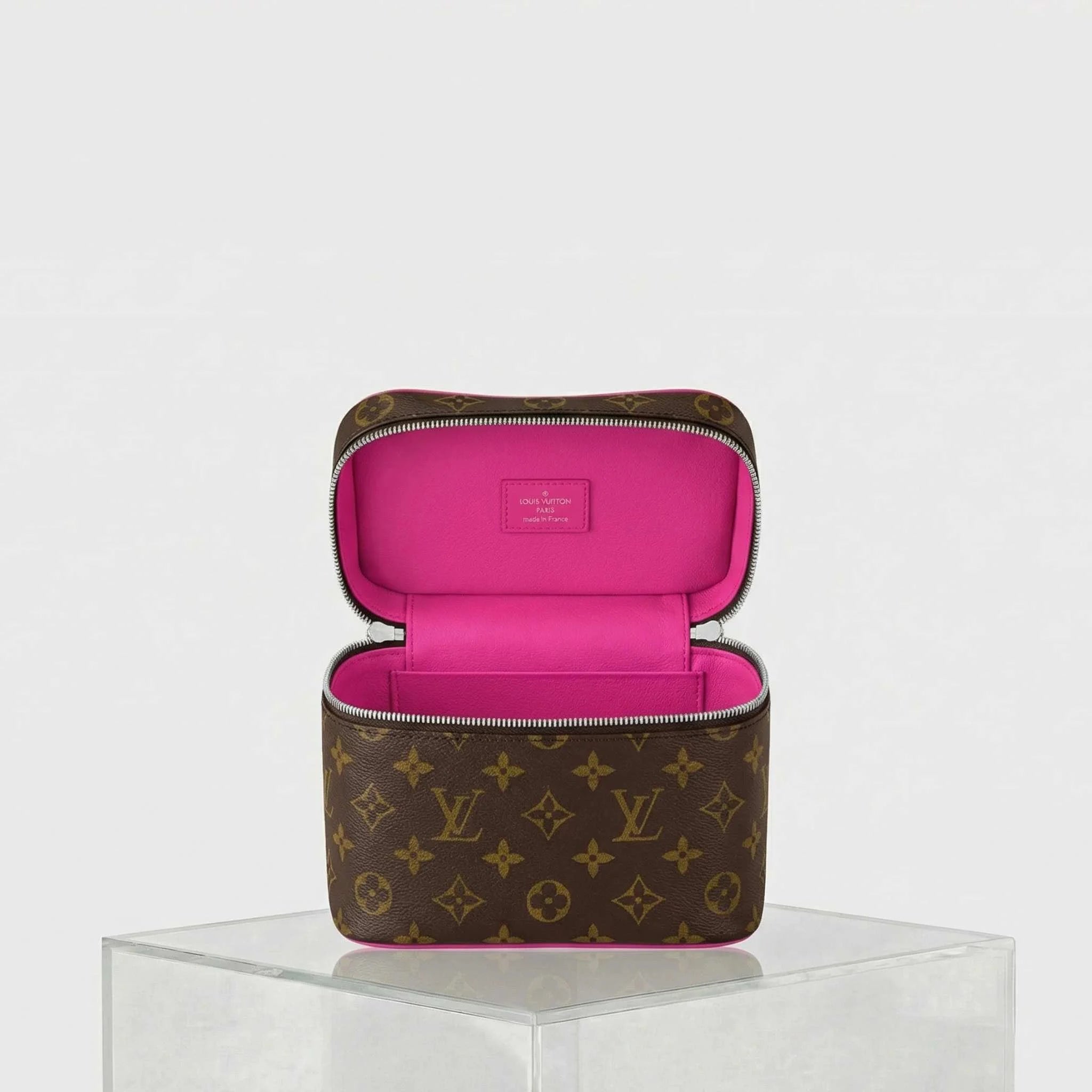 Louis Vuitton Nice Mini Handbag Monogram Canvas, Pondichery Pink, Inside