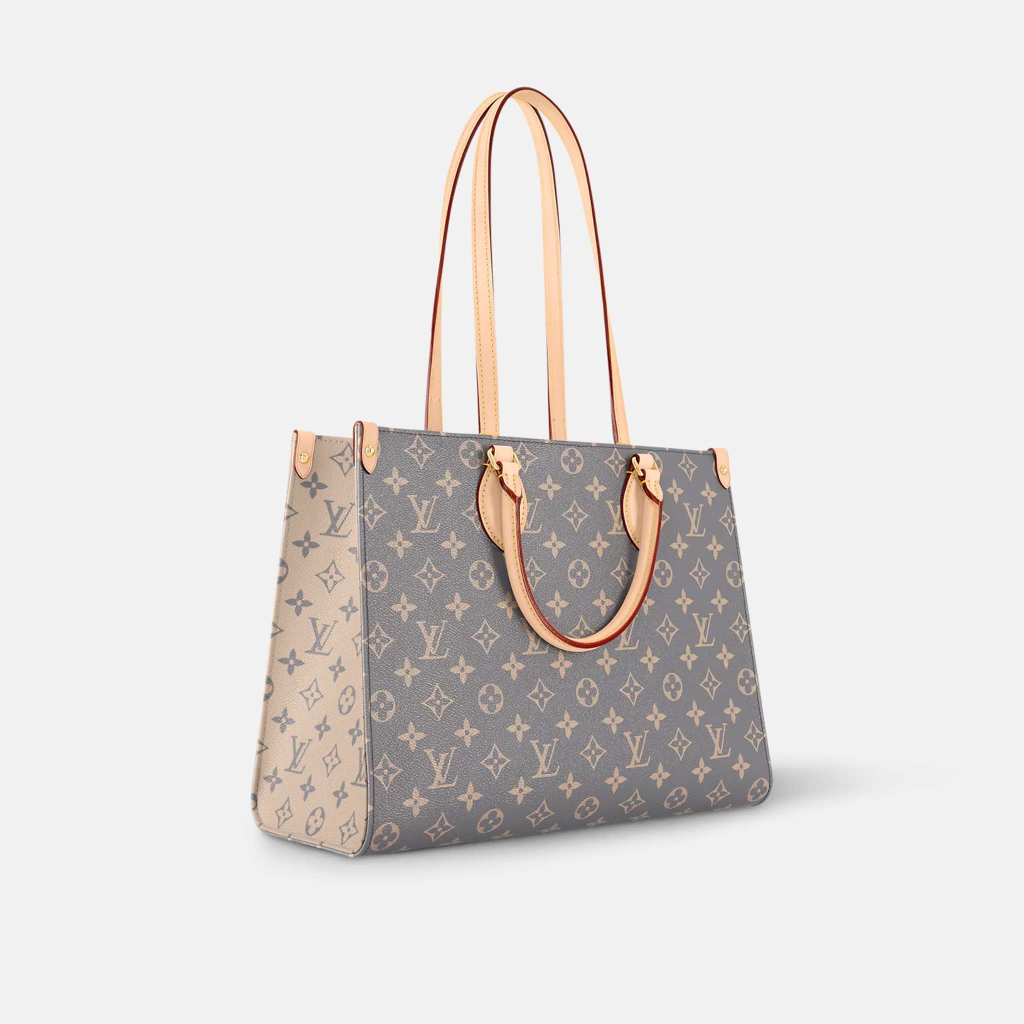 Louis Vuitton Onthego MM Tote Bag Monogram Canvas Trianon Grey, Side