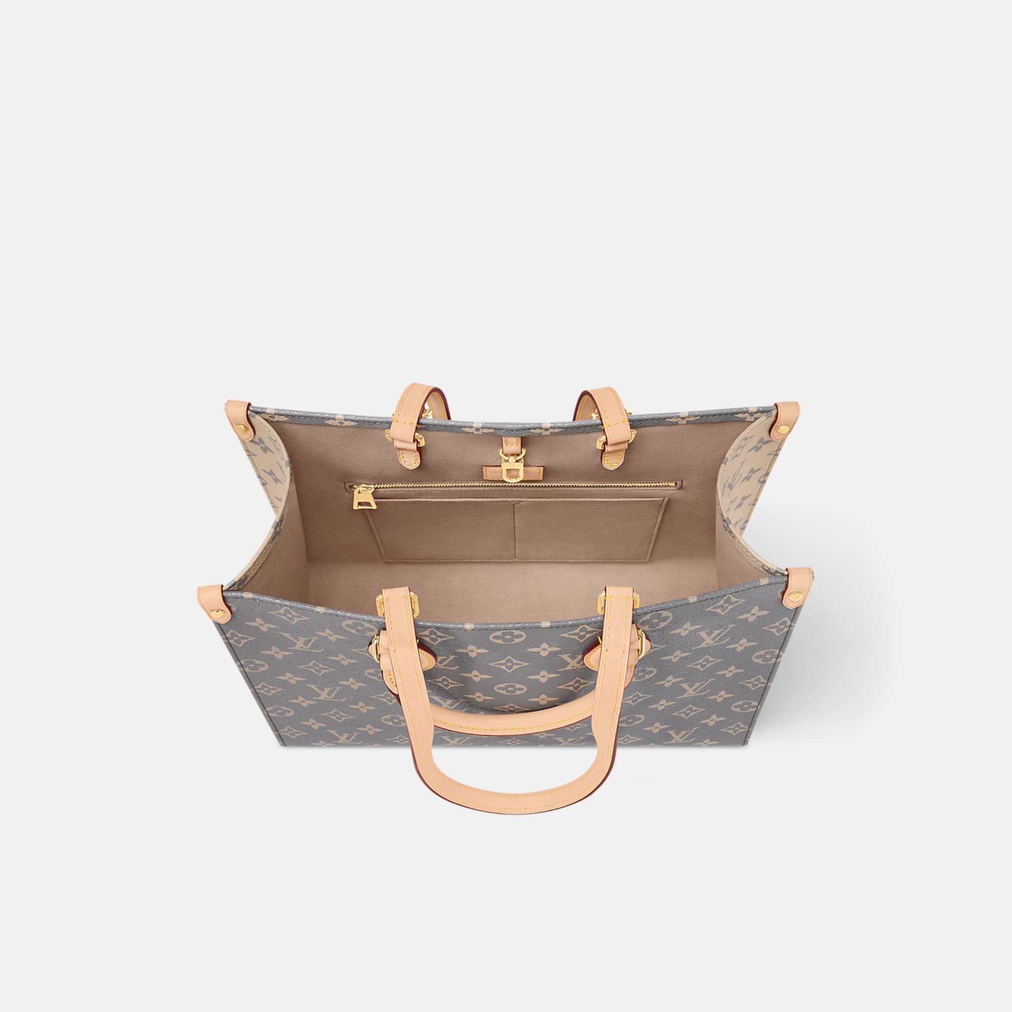 Louis Vuitton Onthego MM Tote Bag Monogram Canvas Trianon Grey, Top