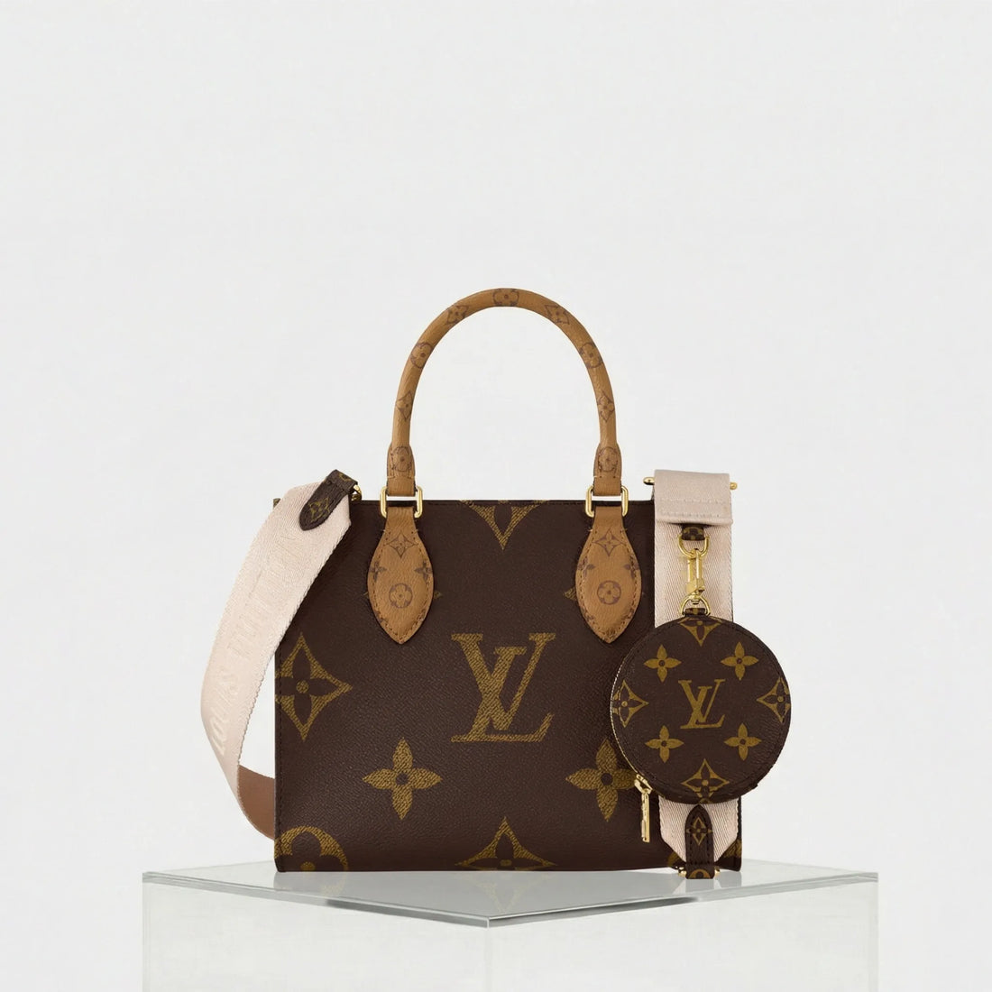 Louis Vuitton OnTheGo PM Handbag Monogram Reverse Coated Canvas, Front