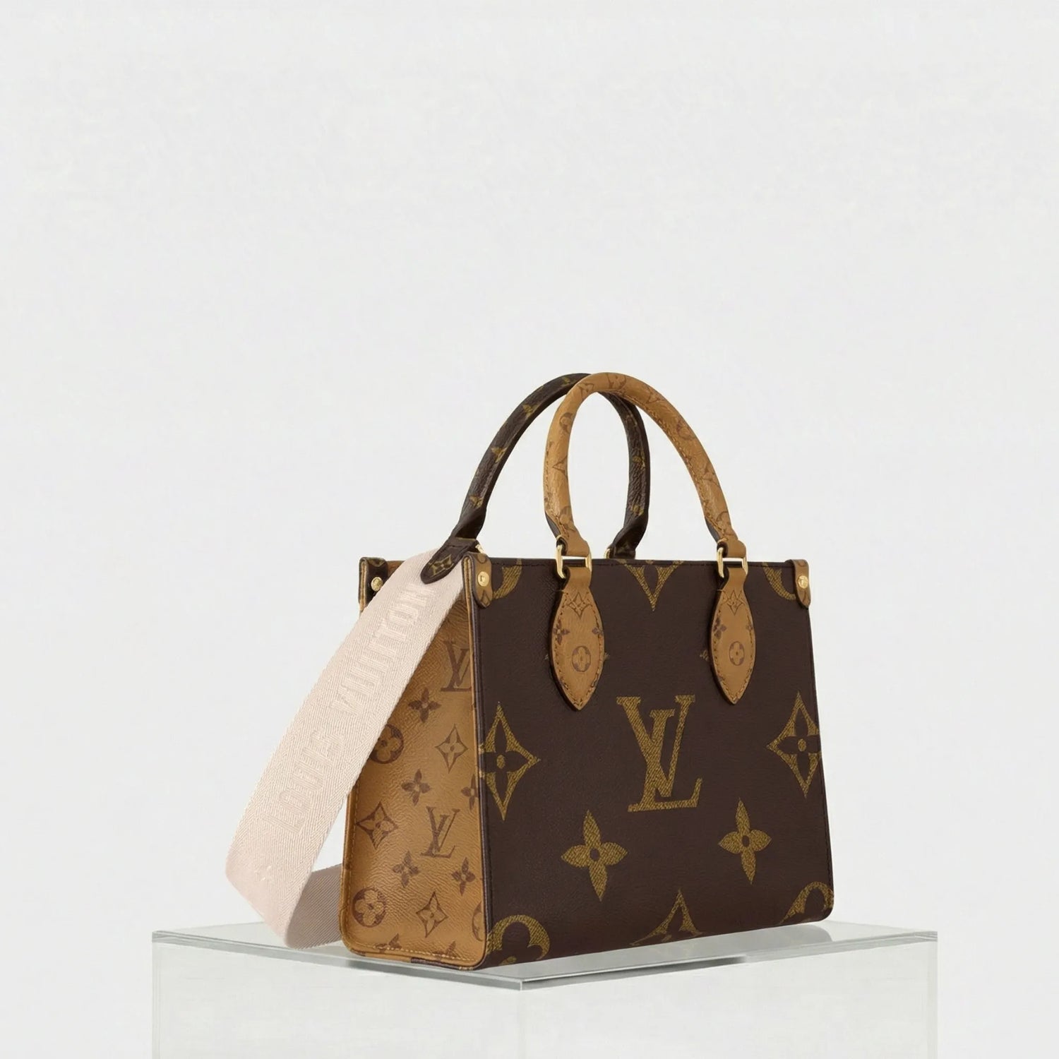 Louis Vuitton OnTheGo PM Handbag Monogram Reverse Coated Canvas, Side