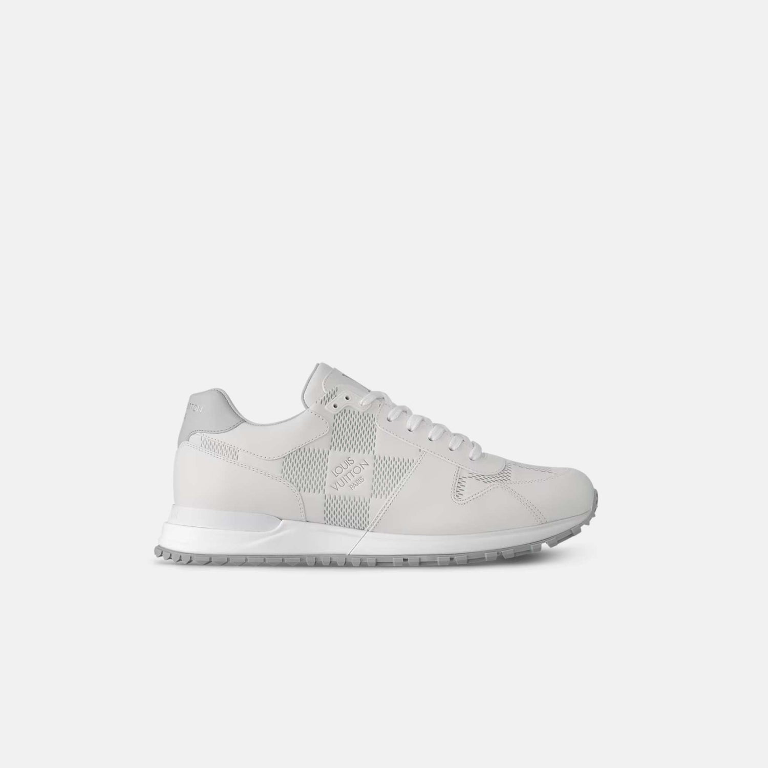 Louis Vuitton Run Away Sneaker Damier pattern, White, Side