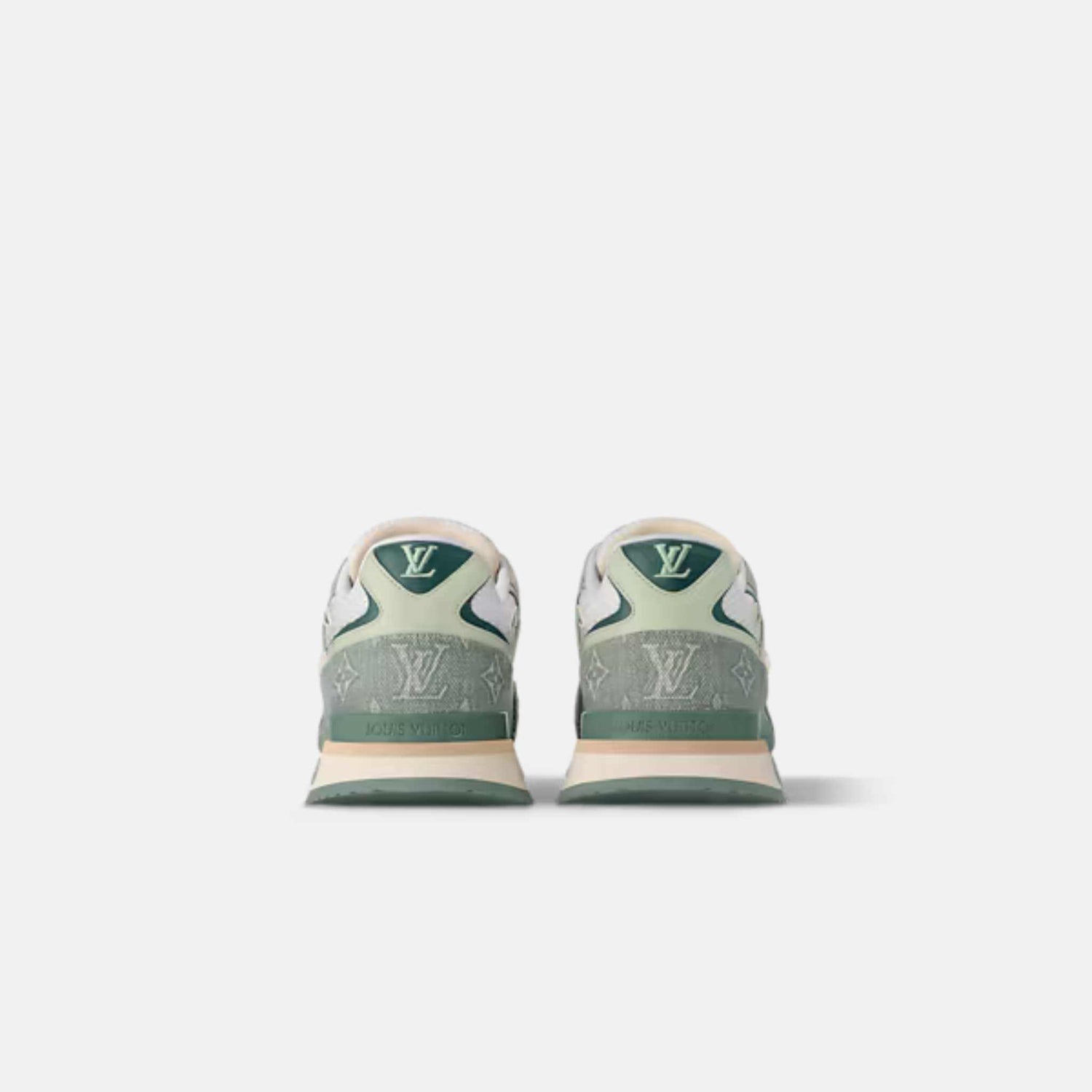 Louis Vuitton Run Away Sneaker Monogram Denim And Mesh, Green, Back