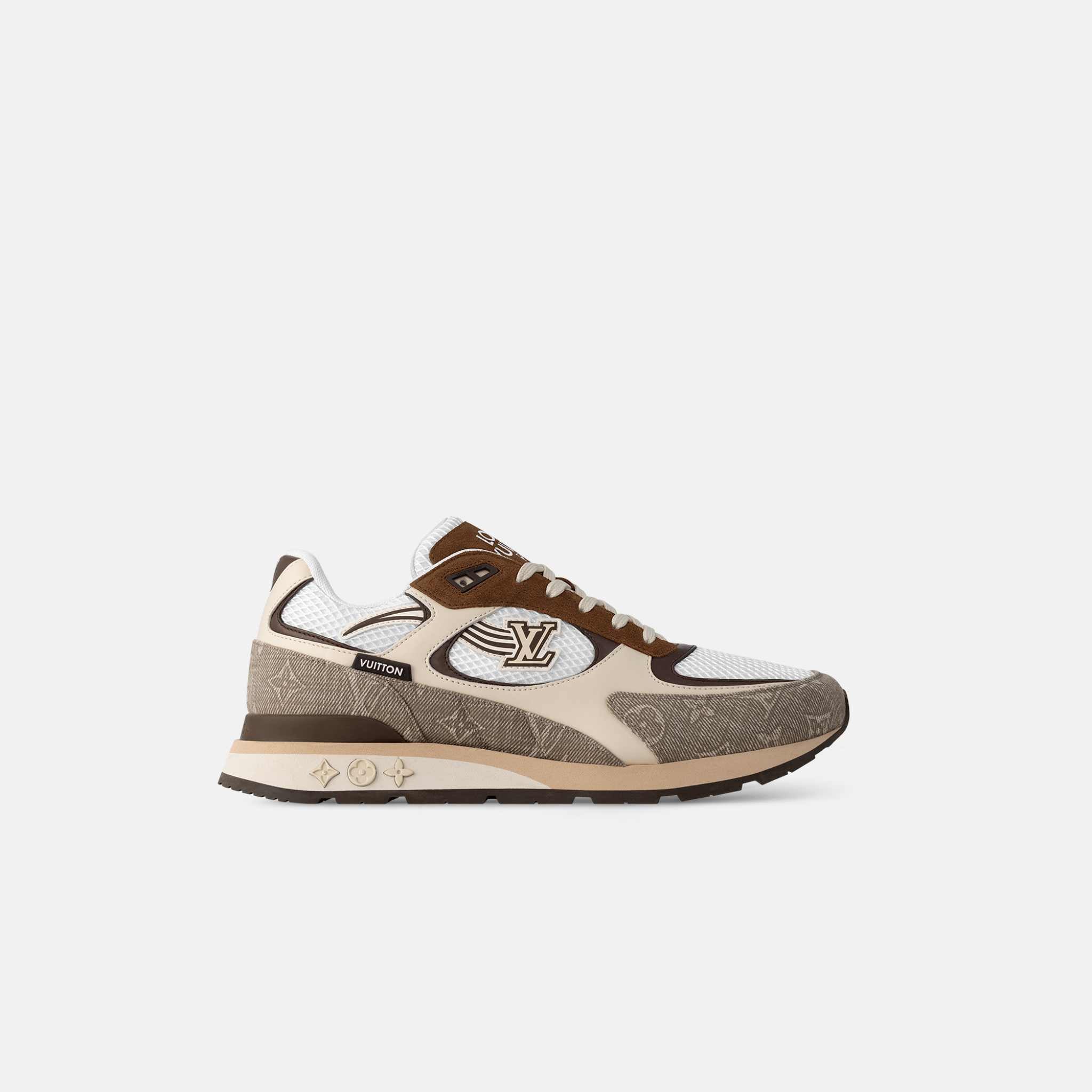 Louis Vuitton Run Away Sneaker Monogram Denim And Mesh, Moka Brown, Side