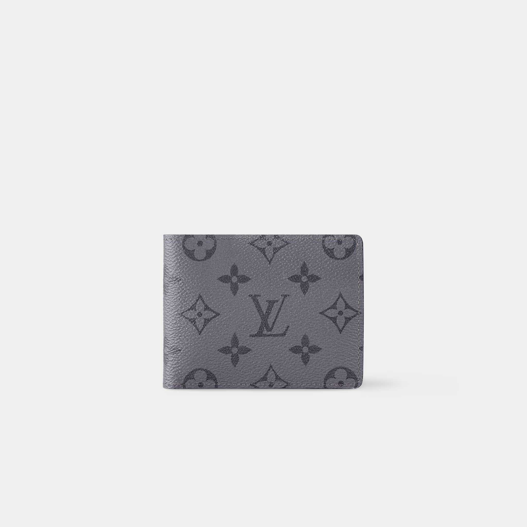 Louis Vuitton Slender Wallet Monogram Eclipse Canvas, Black, Gray