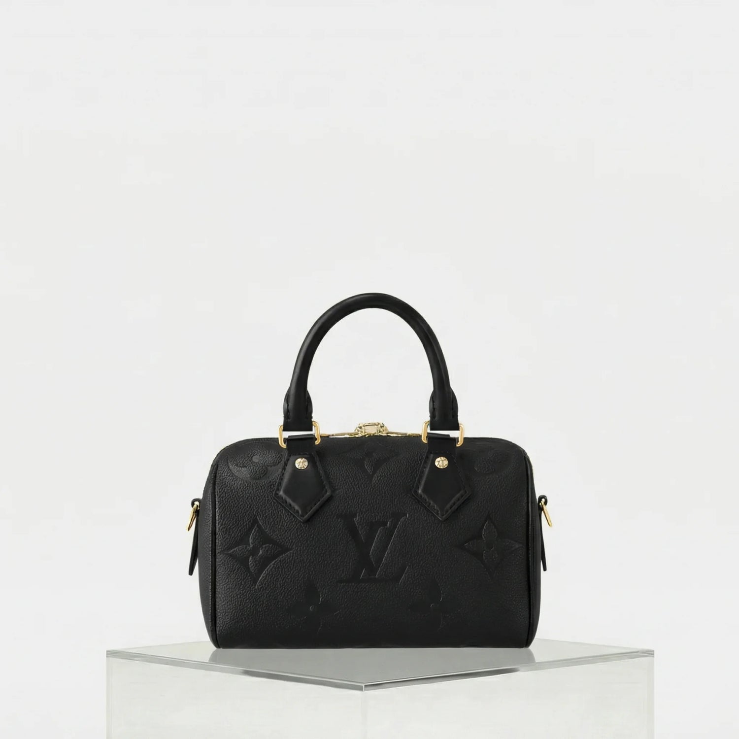 Louis Vuitton Speedy Bandouliere 20 Monogram Empreinte Leather, Black, Back