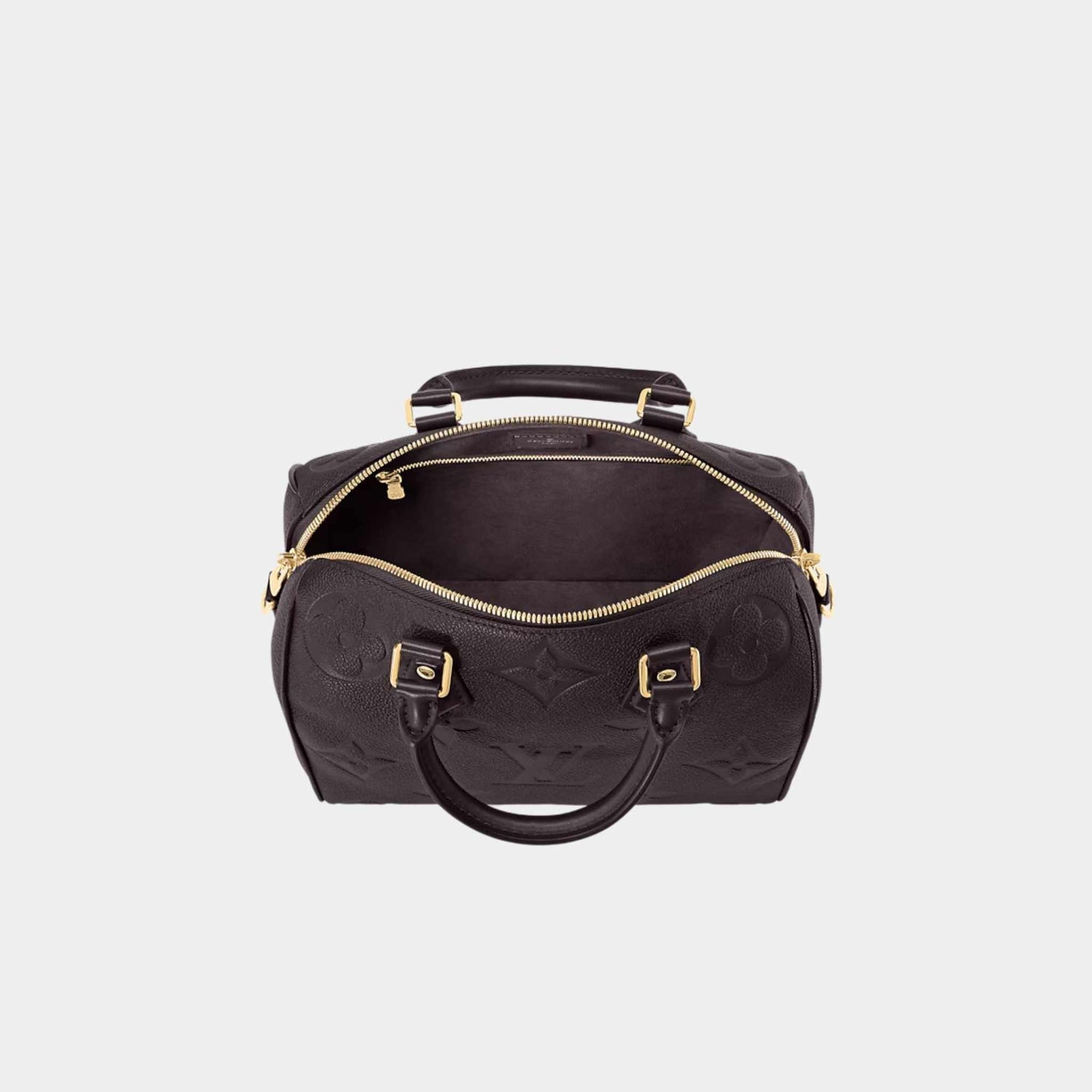 Louis Vuitton Speedy Bandouliere 25 Bag Monogram Empreinte, Chocolate, Top