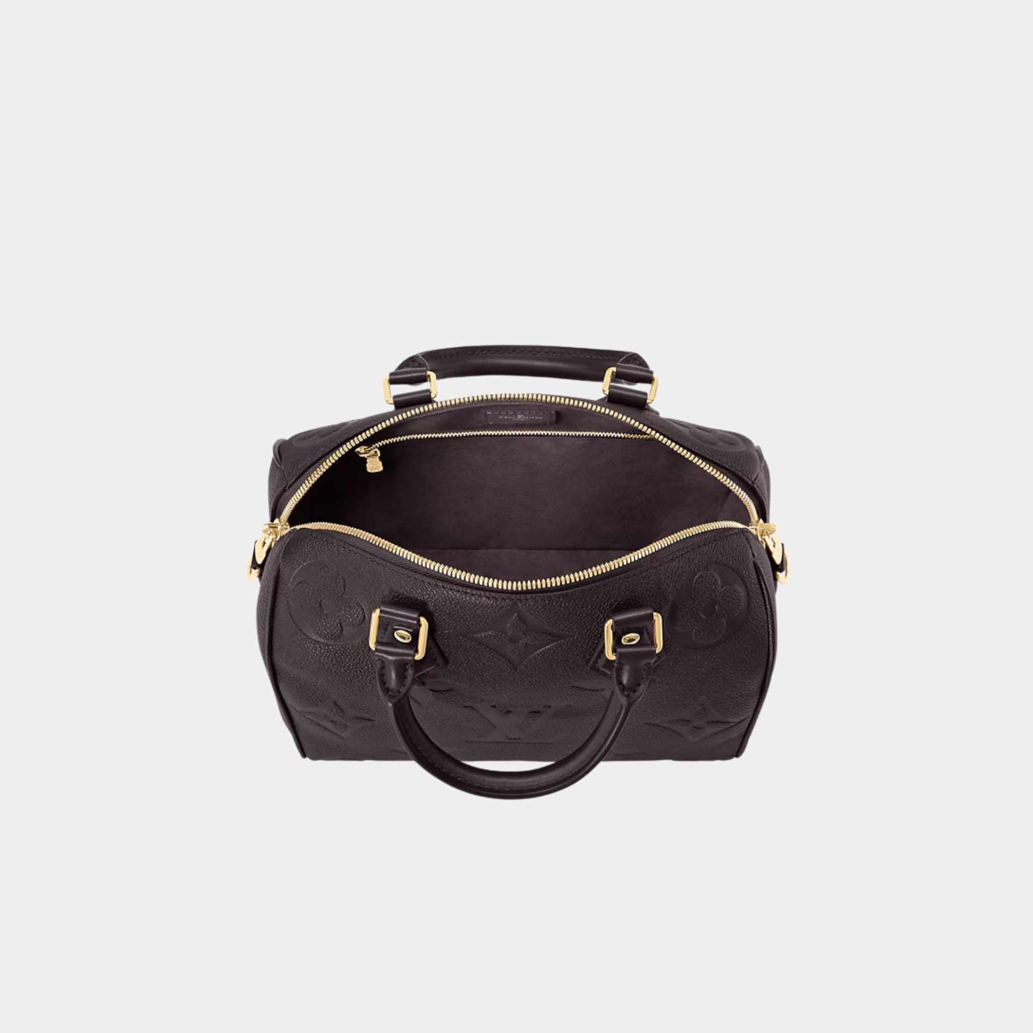 Louis Vuitton Speedy Bandouliere 25 Bag Monogram Empreinte, Chocolate, Top