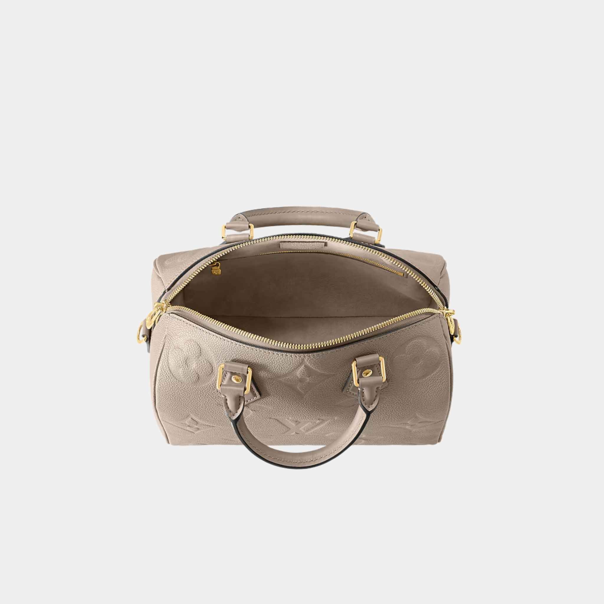 Louis Vuitton Speedy Bandouliere 25 Bag Monogram Empreinte, Tourterelle, Top