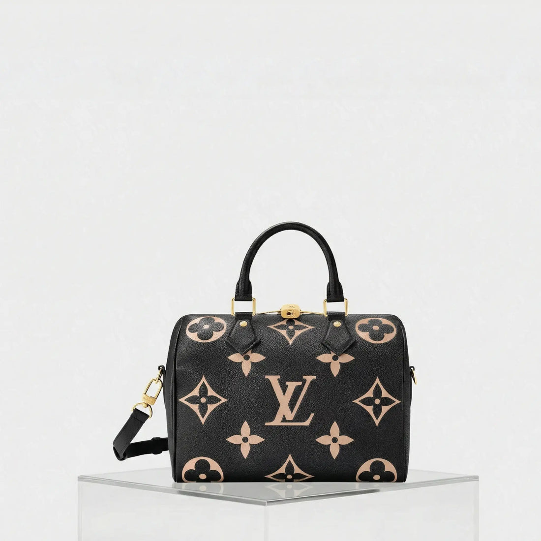 Louis Vuitton Speedy Bandouliere 25 Bag Two-Tone Monogram Empreinte, Front