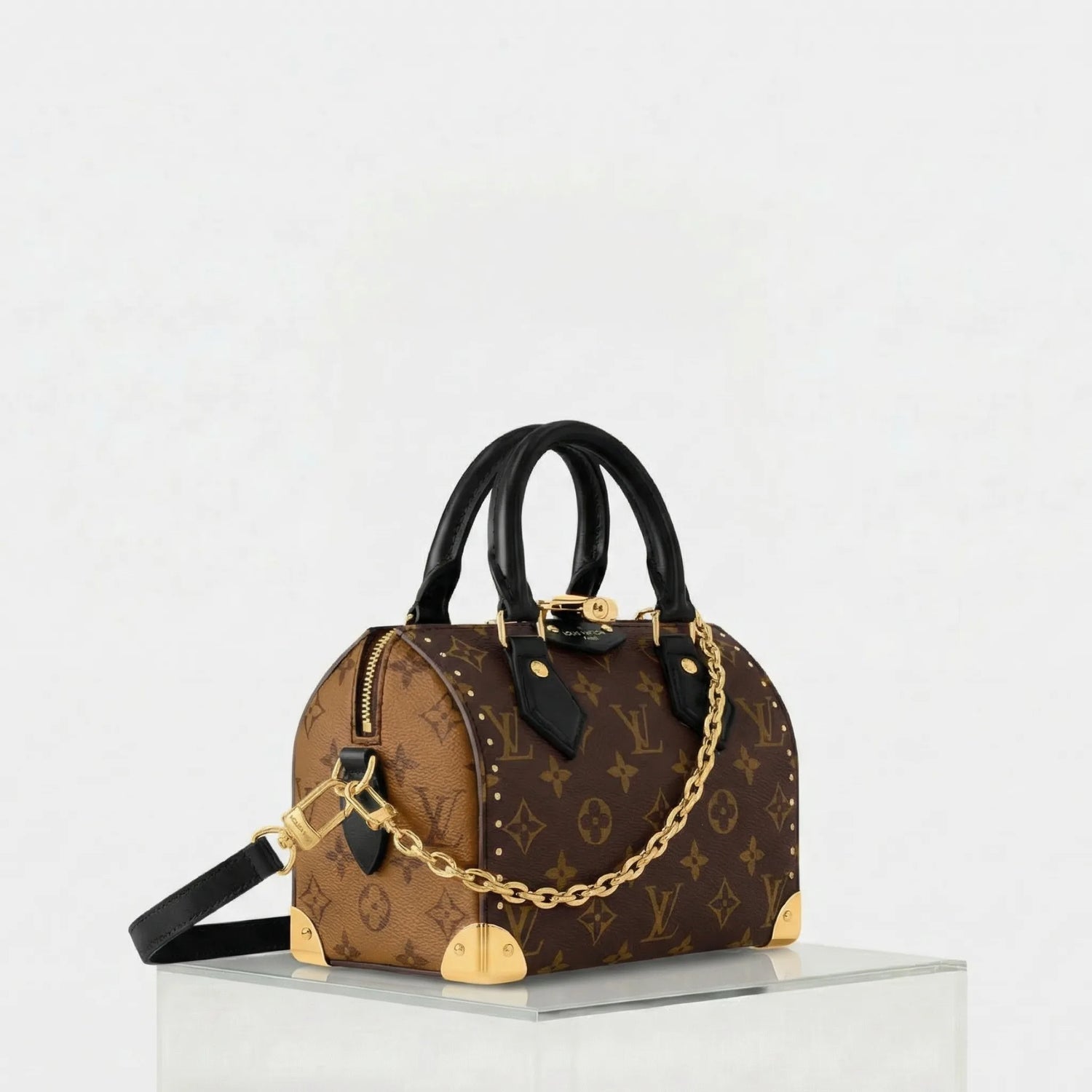 Louis Vuitton Speedy Trunk 20 Monogram Handbag, Side