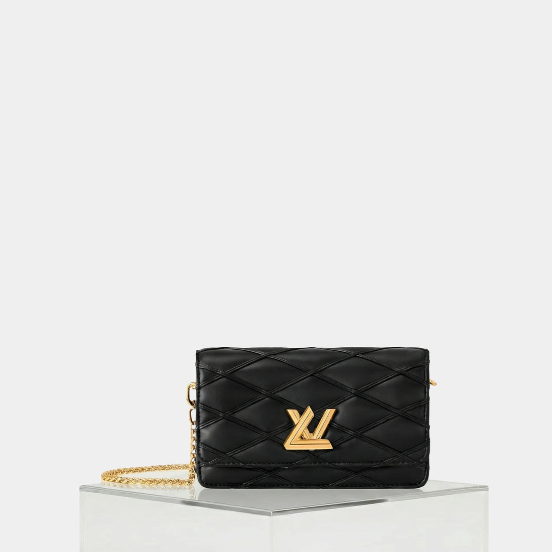 Louis Vuitton Wallet On Chain GO-14 Black Handbag Cruise, Front