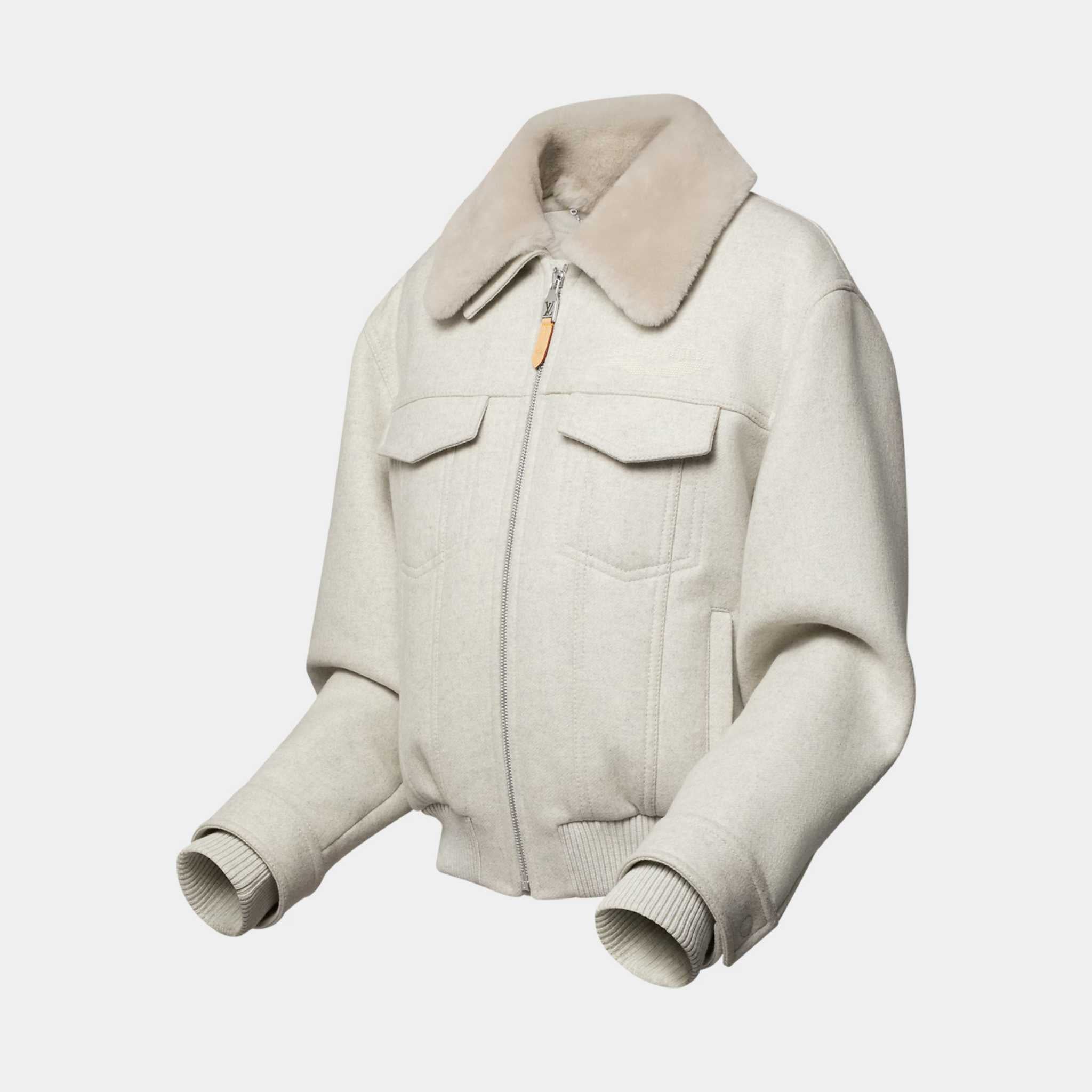 Louis Vuitton Wool Blouson With Shearling Collar Jacket, Side