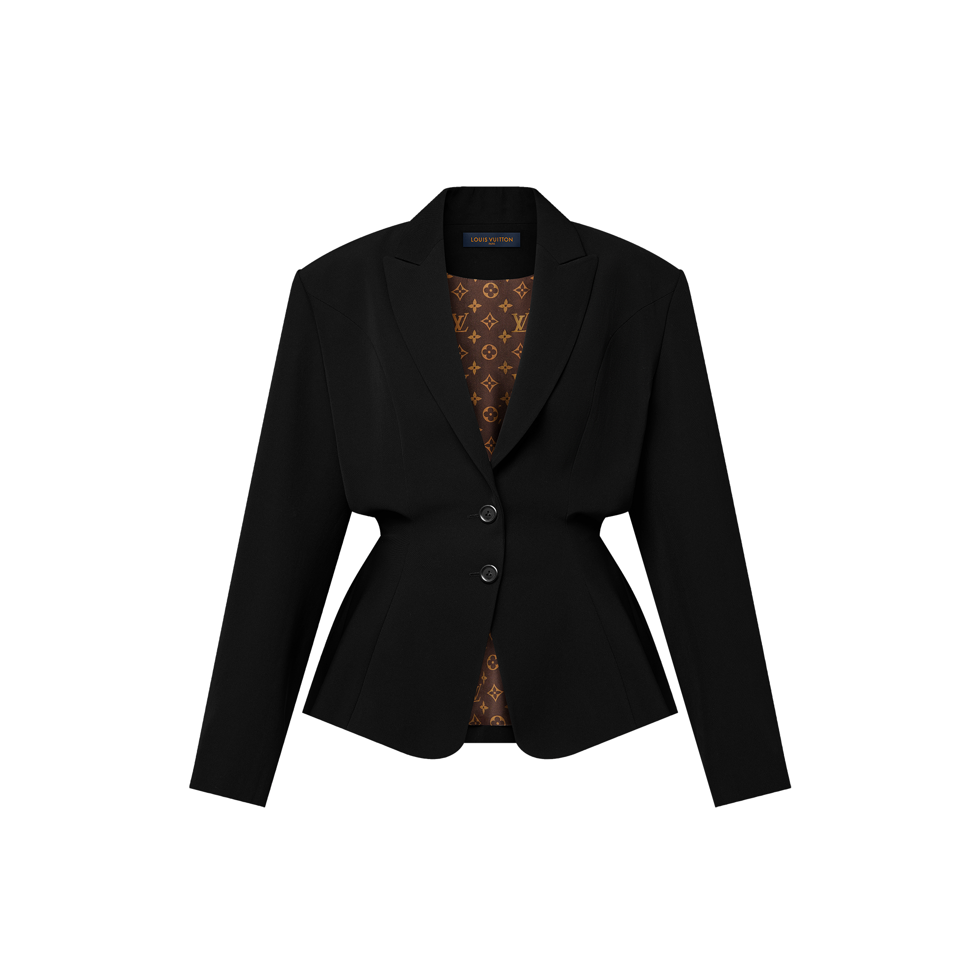 Wool Crepe Drawstring Blazer