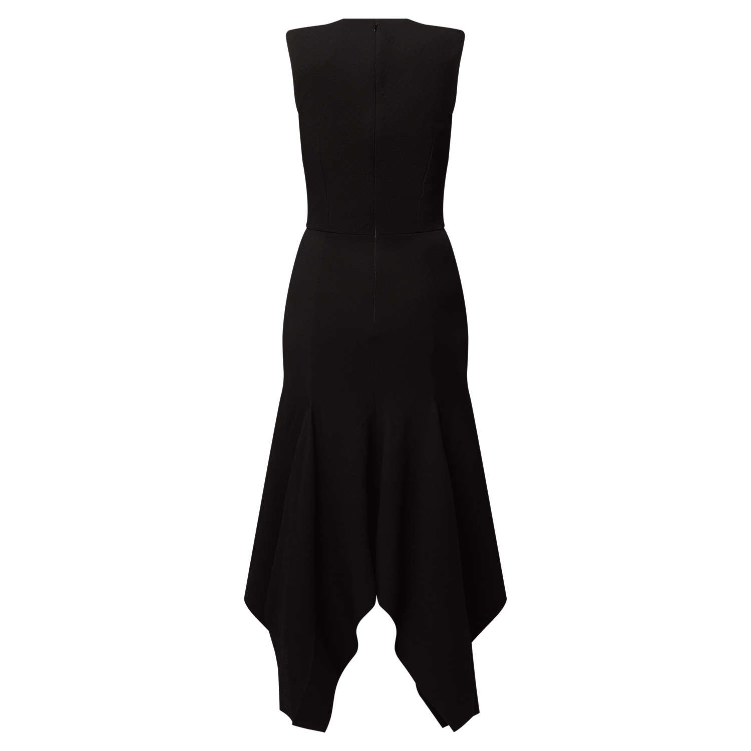 Wool Crepe Petal Hem Dress 