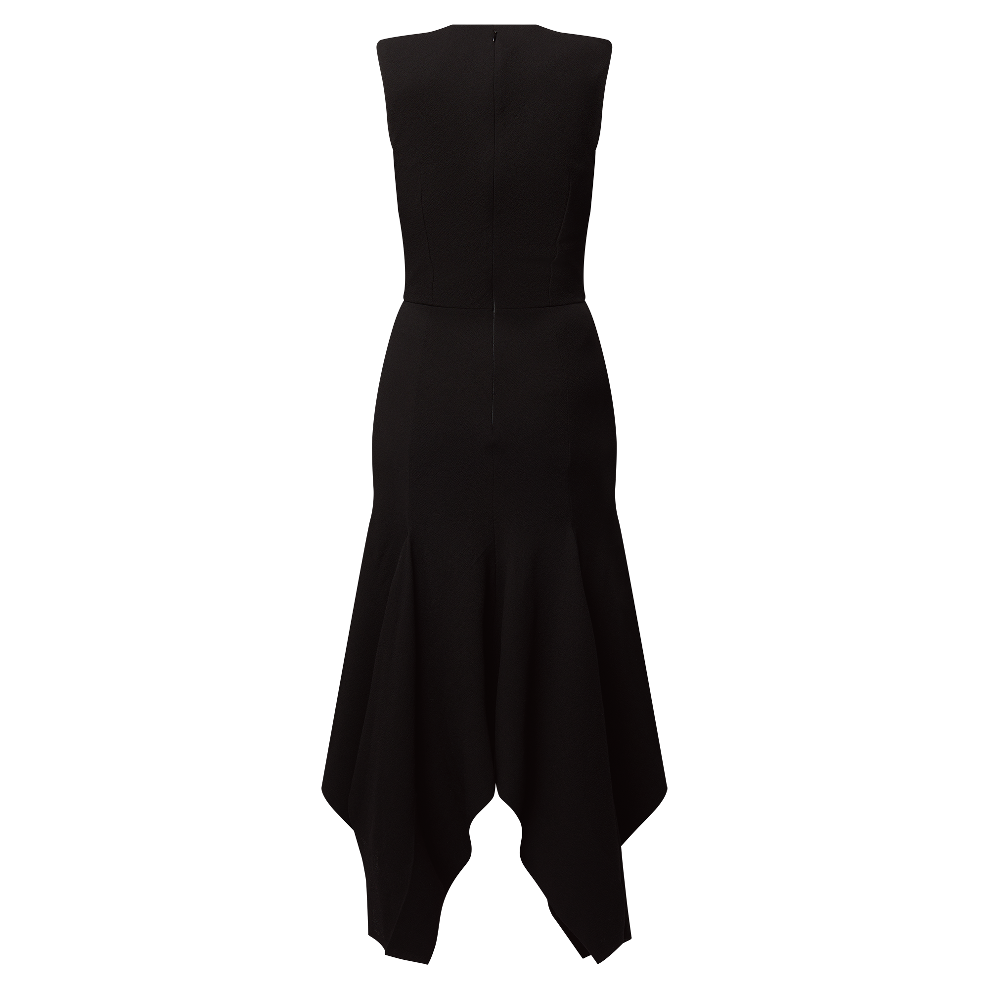 Wool Crepe Petal Hem Dress 