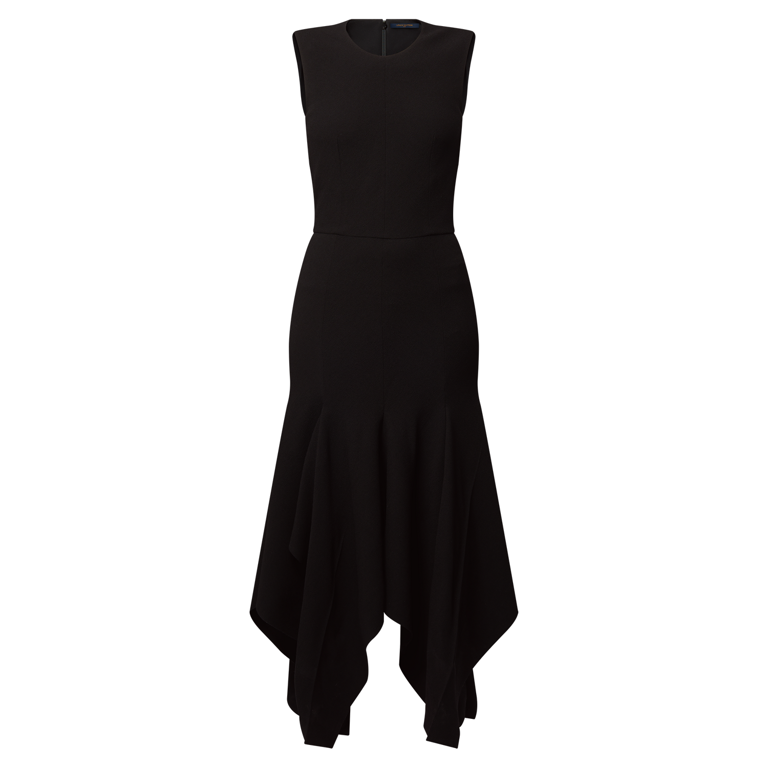 Wool Crepe Petal Hem Dress 