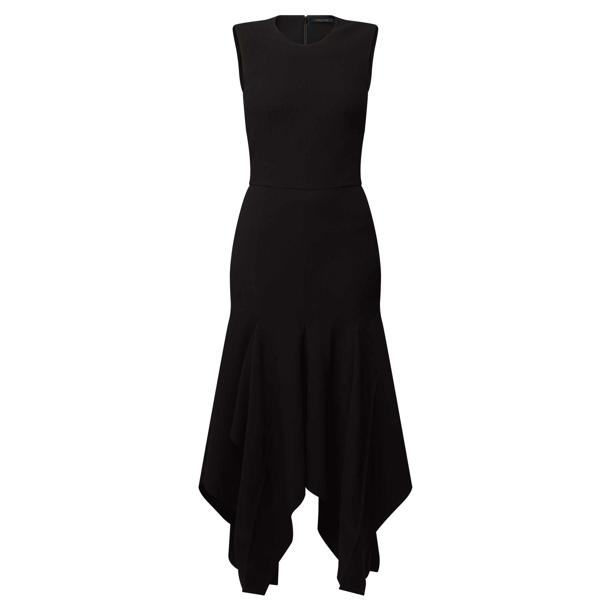 Wool Crepe Petal Hem Dress 