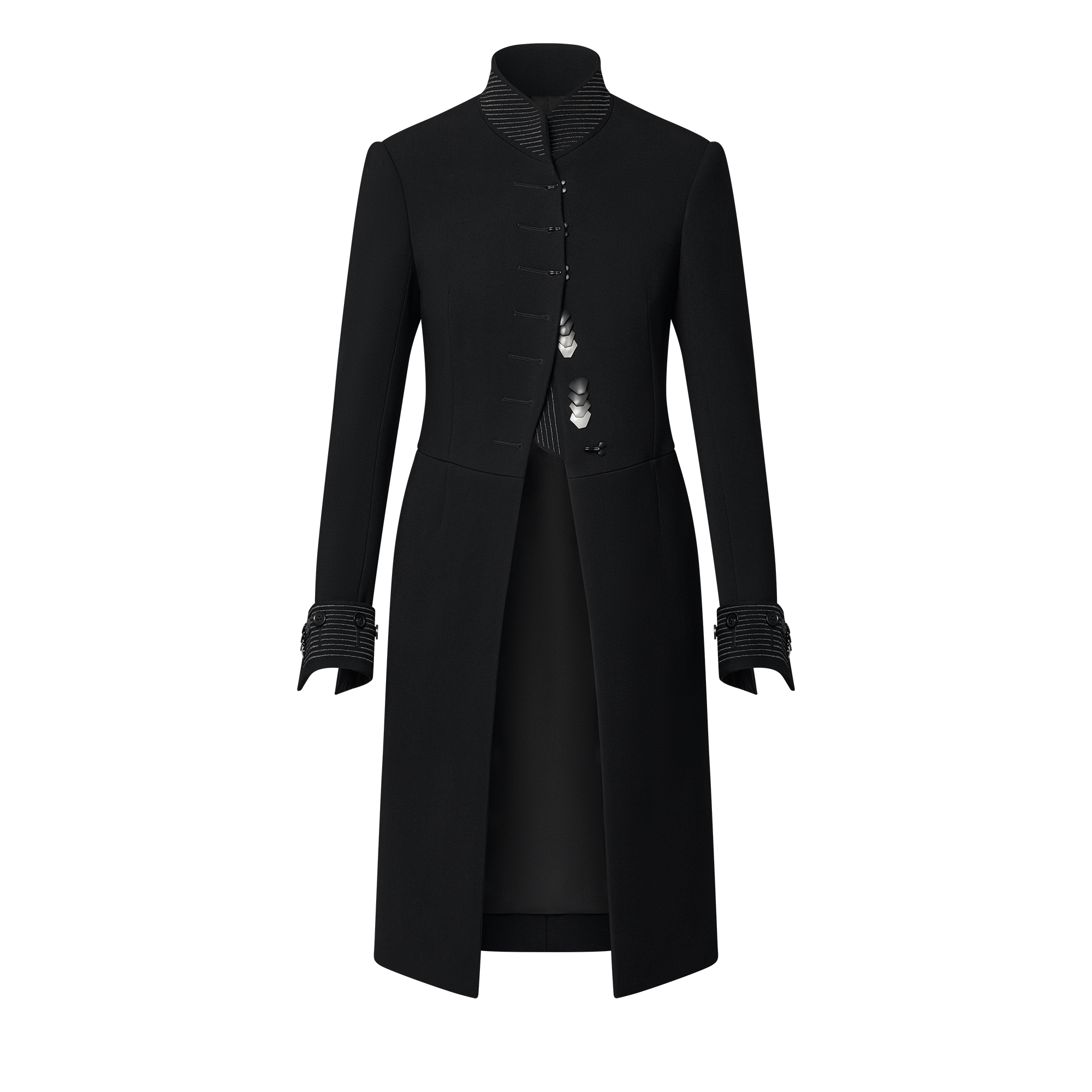 Wool Crepe Riding Coat 