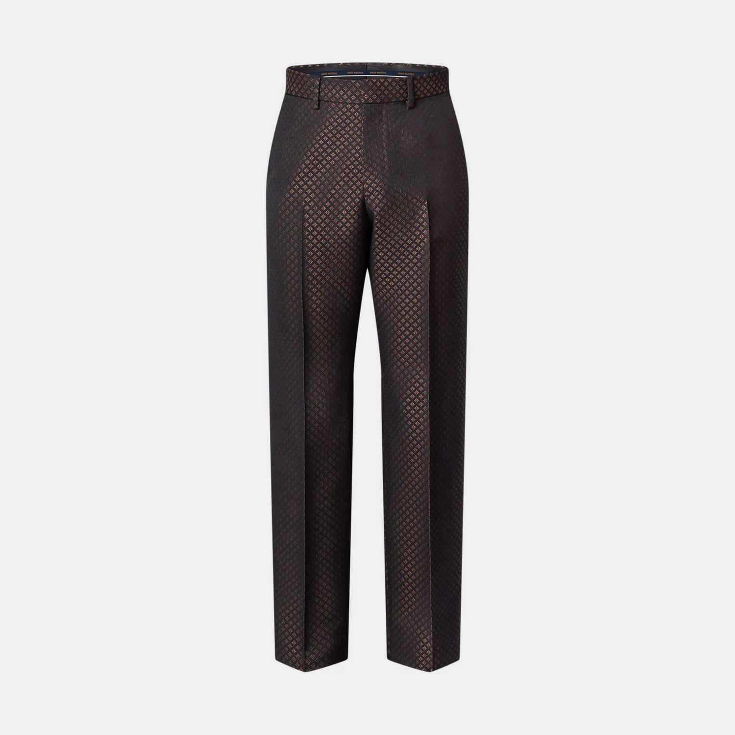 Louis Vuitton Wool-Silk Blend Monogram Evening Cigarette Pants , Front