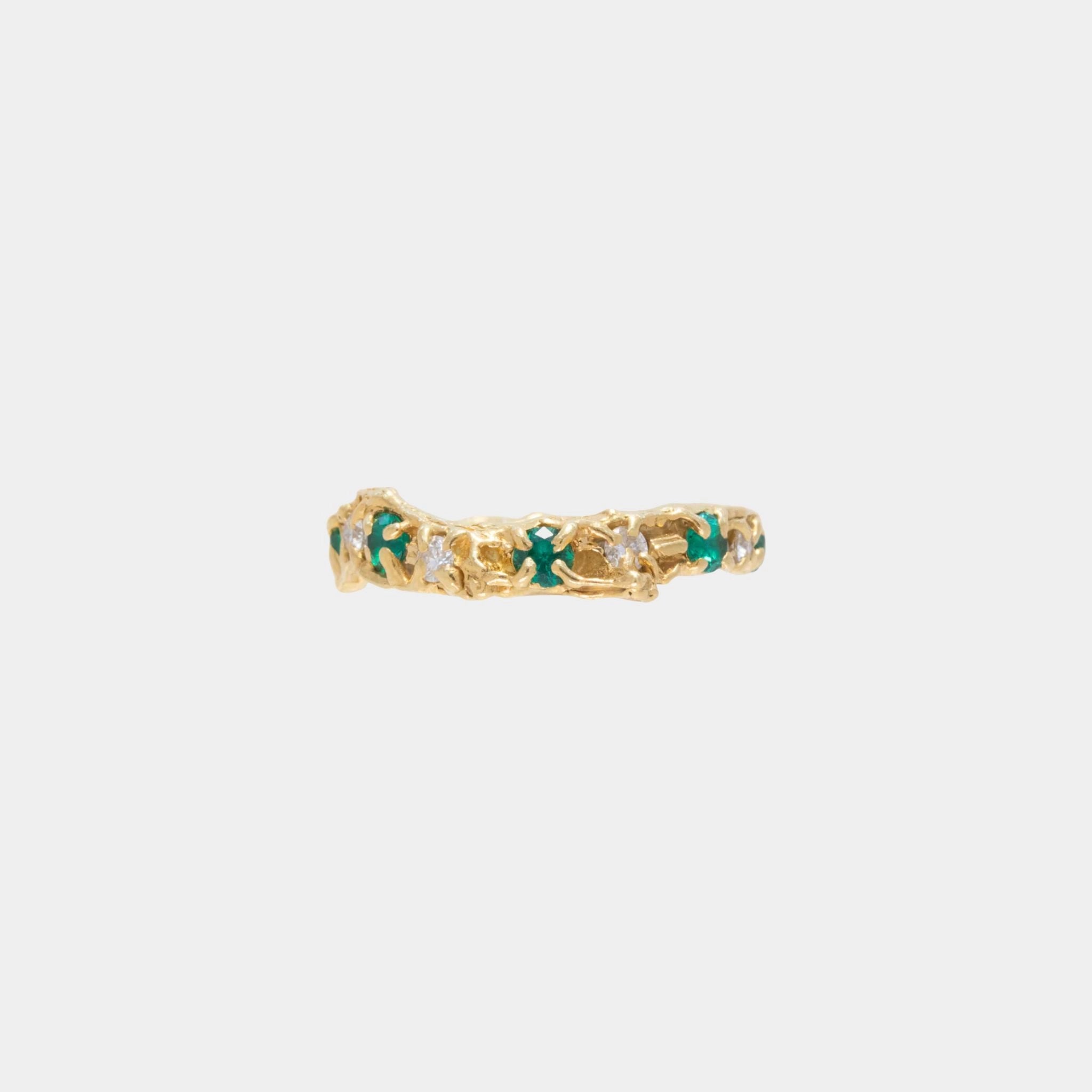 Loveness Lee Alba Emerald Moissanite Ring, Front