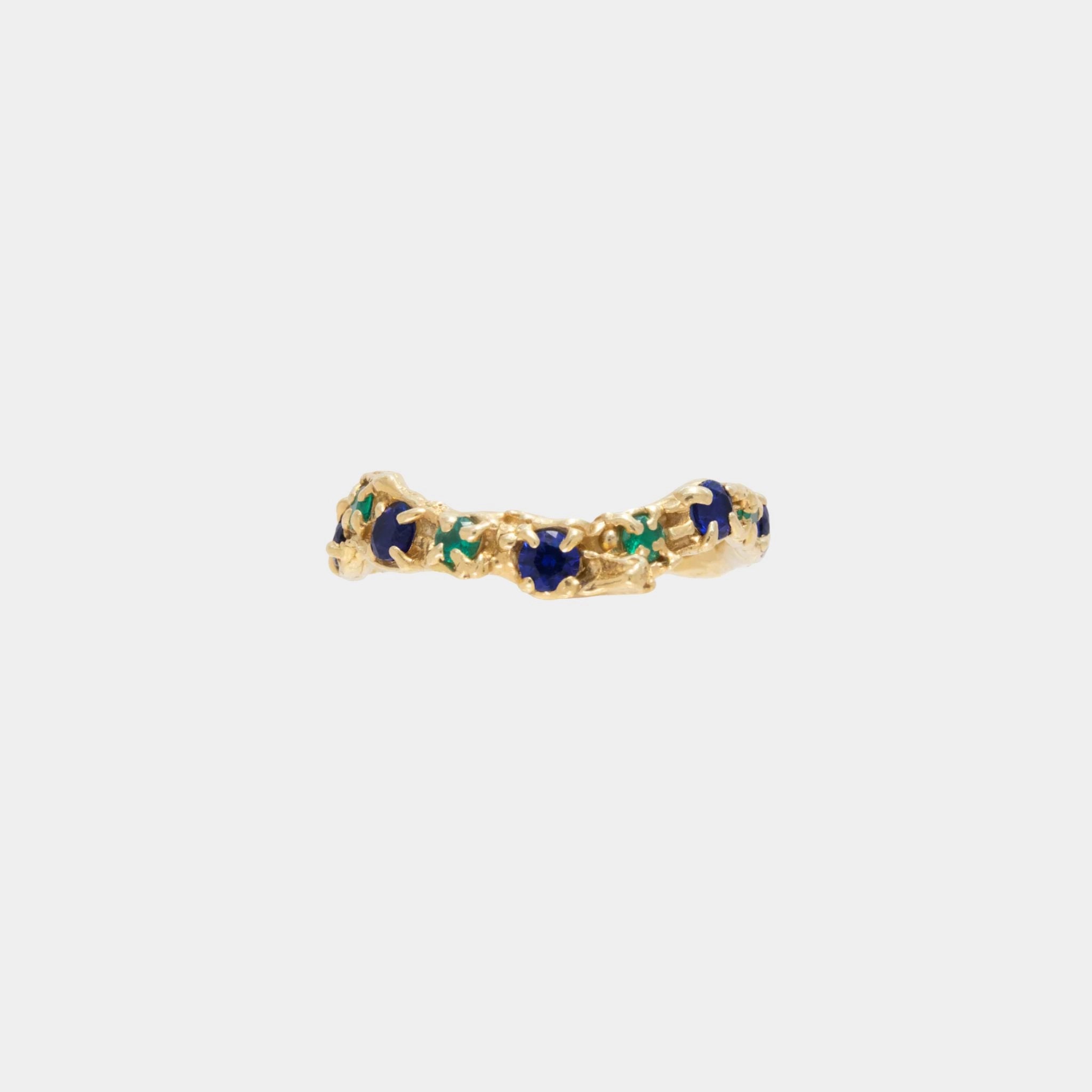 Alba Sapphire Emerald Ring