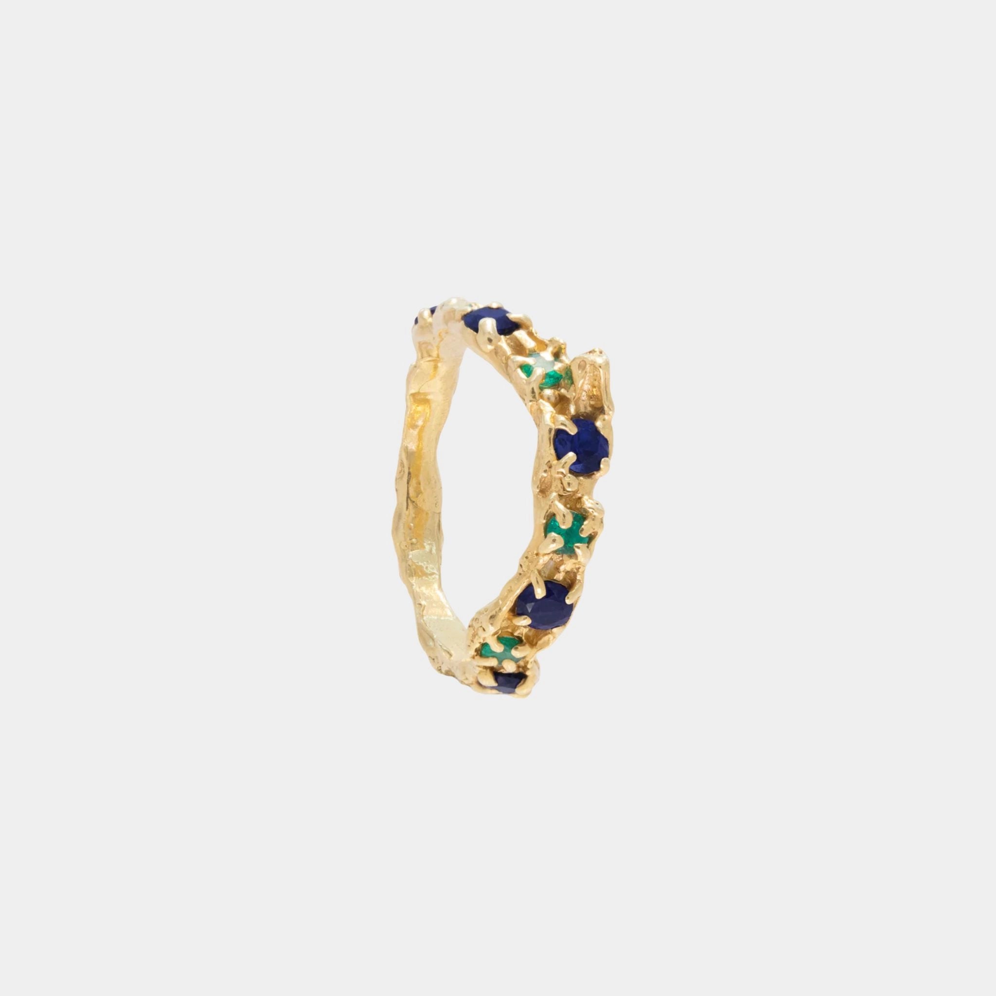 Alba Sapphire Emerald Ring