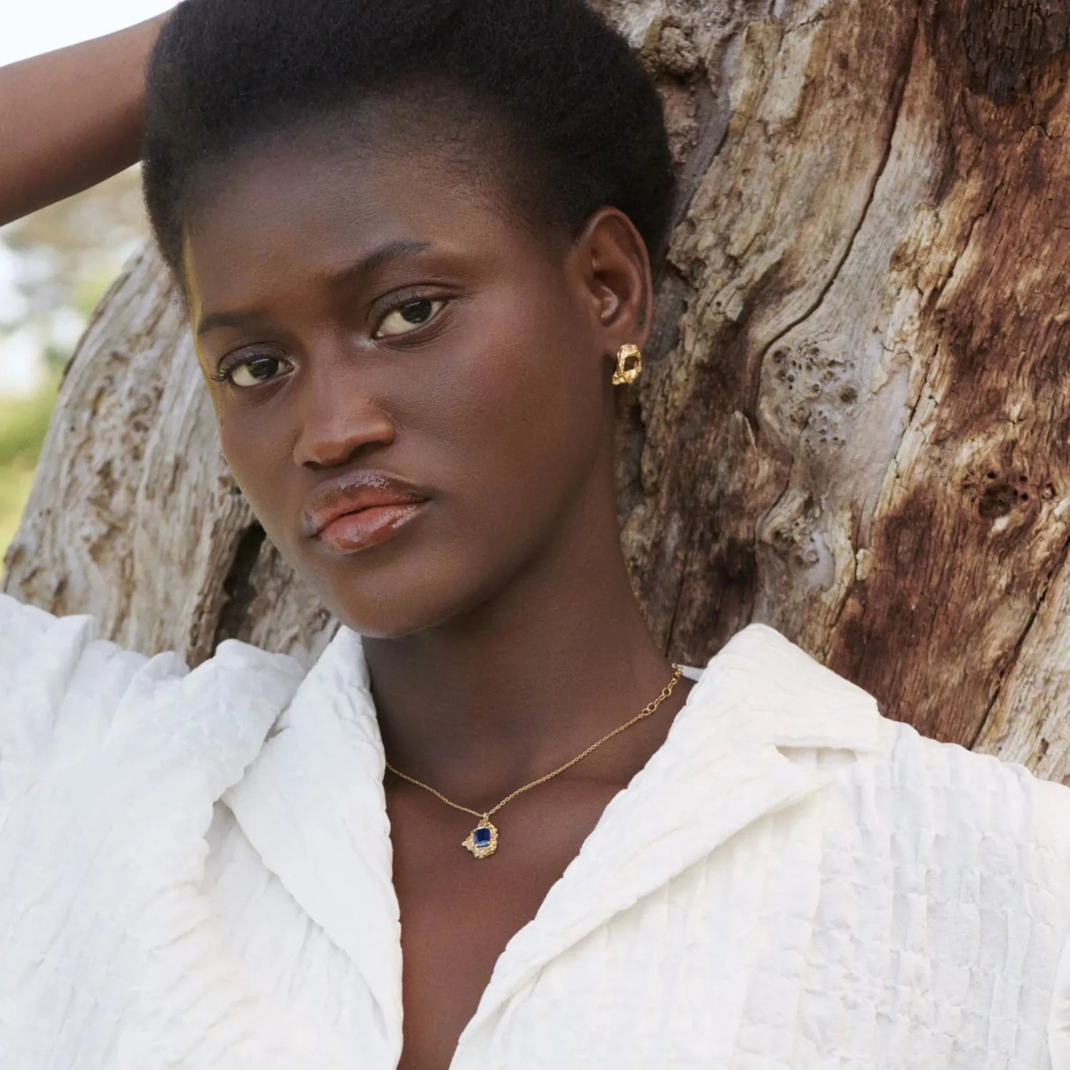 Loveness Lee Cea Earrings, Gold, Model