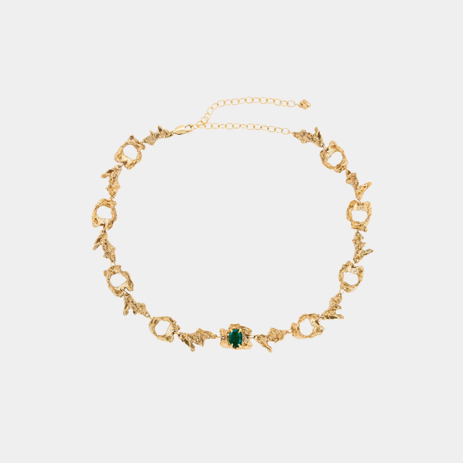 Loveness Lee  Eryngii Emerald Necklace, Gold Plated, Front