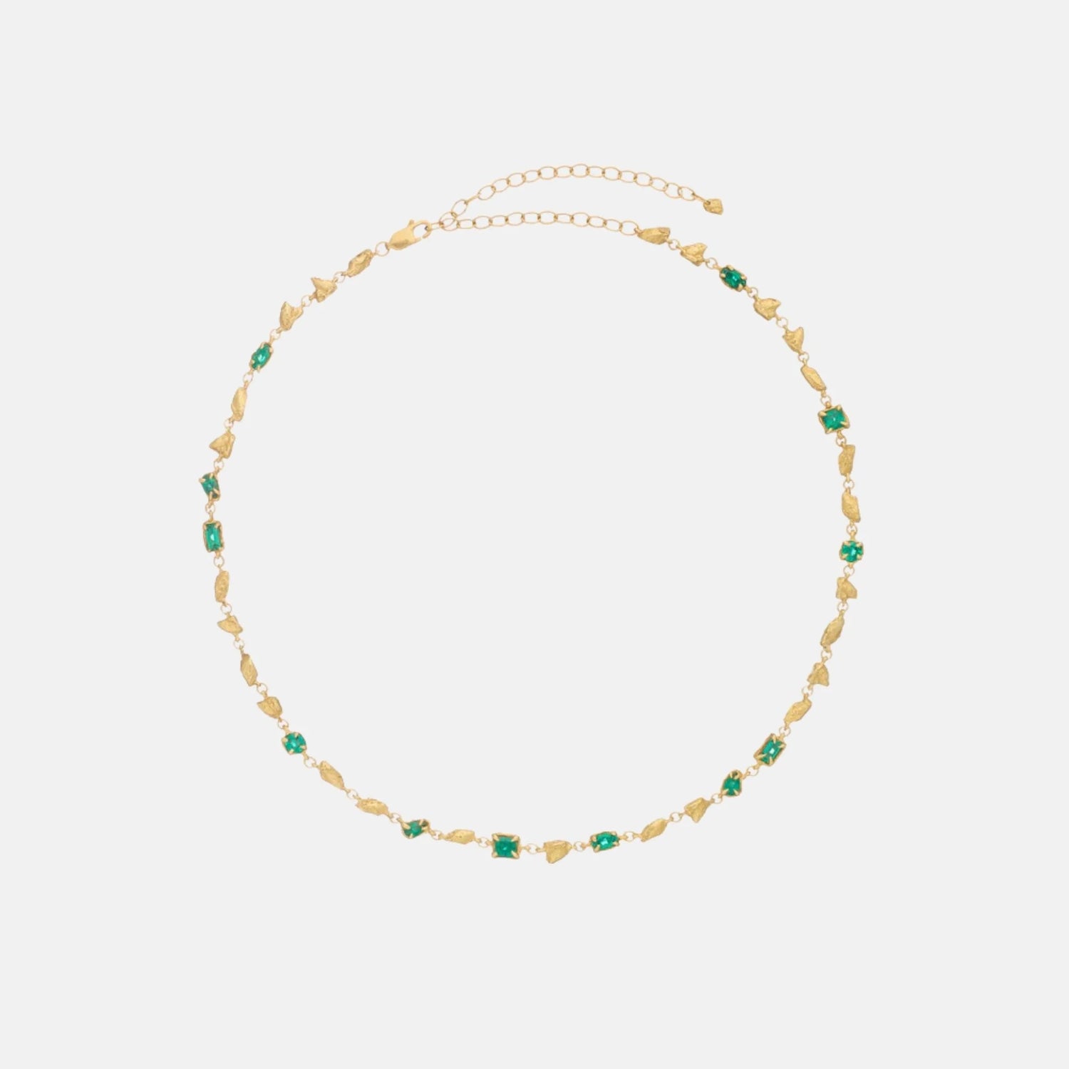 Loveness Lee Hali 18K Gold Plated Recycled Silver Necklace, Lab Grown, Emerald