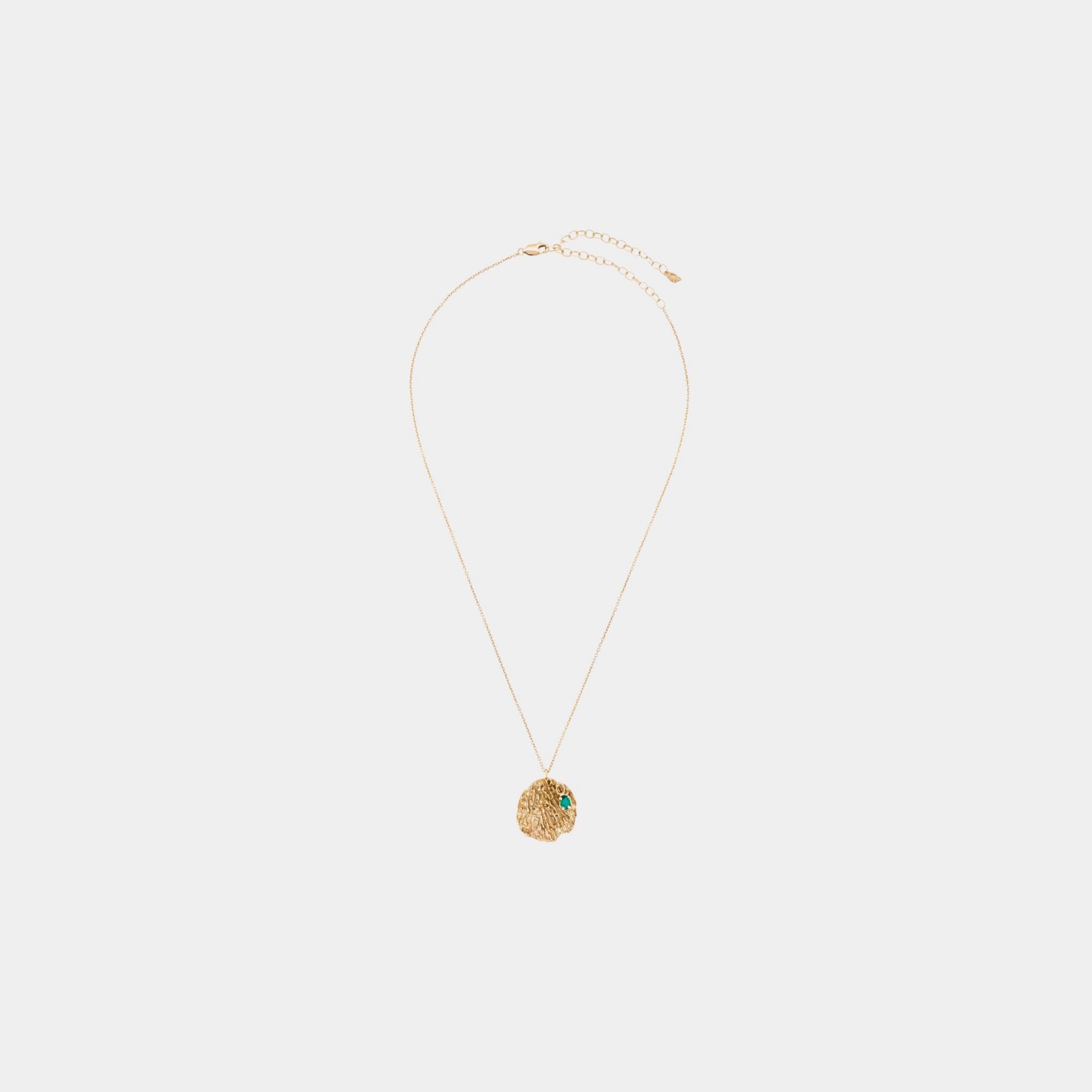 Maitake Emerald Medallion Necklace