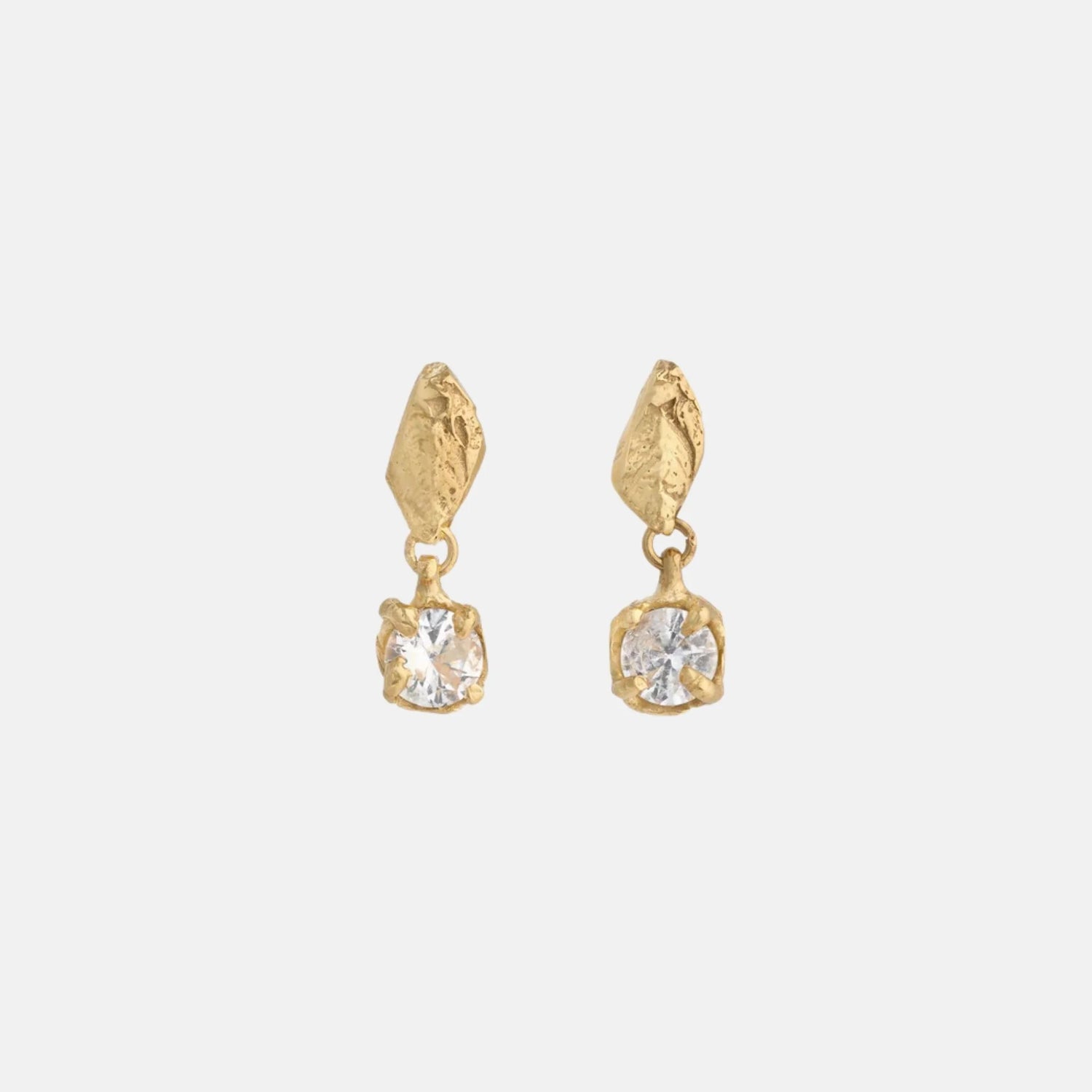 Loveness Lee Mini Tota 18K Gold Plated Silver Earrings, Lab Grown White Sapphire