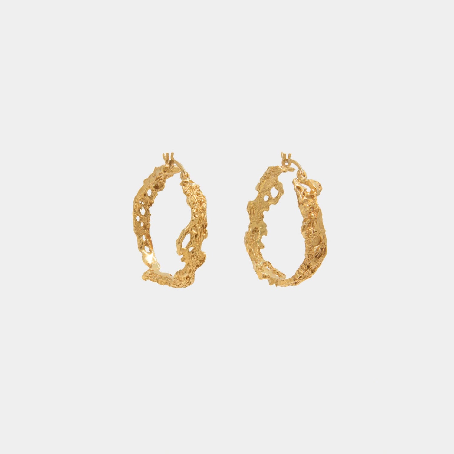 Loveness Lee Rebutia Medium Earrings, Gold Plated , Side