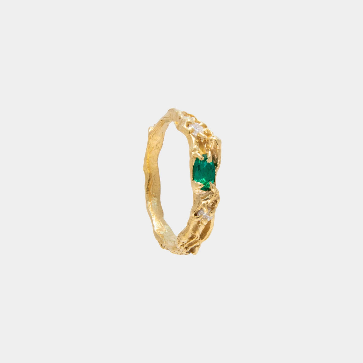 Rosea Emerald Moissanite Ring