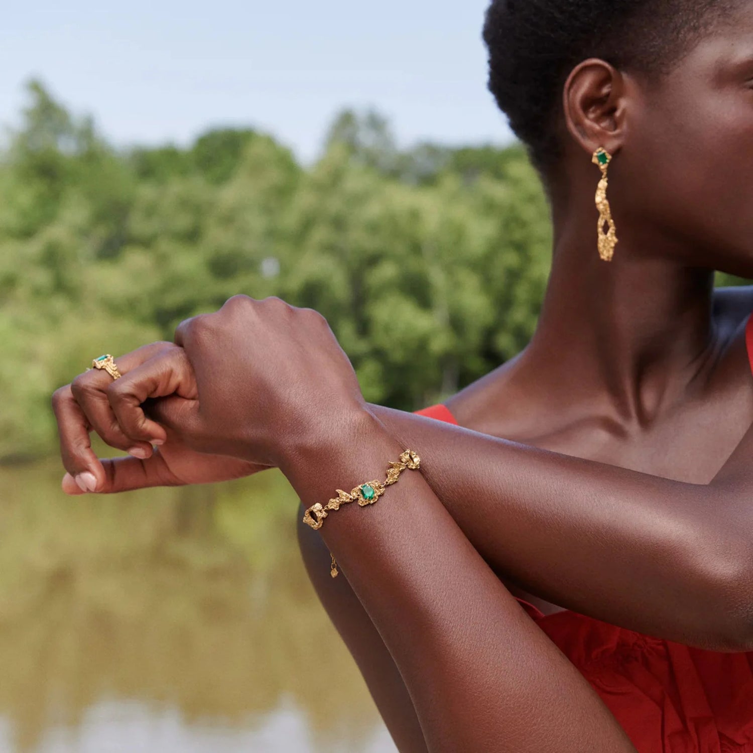 Rosea Sapphire Moissanite Ring