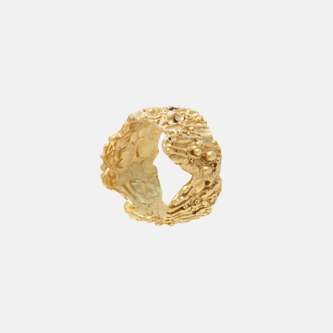 Loveness Lee Shiitake 18K Gold Plated Recycled Silver Ring, Back