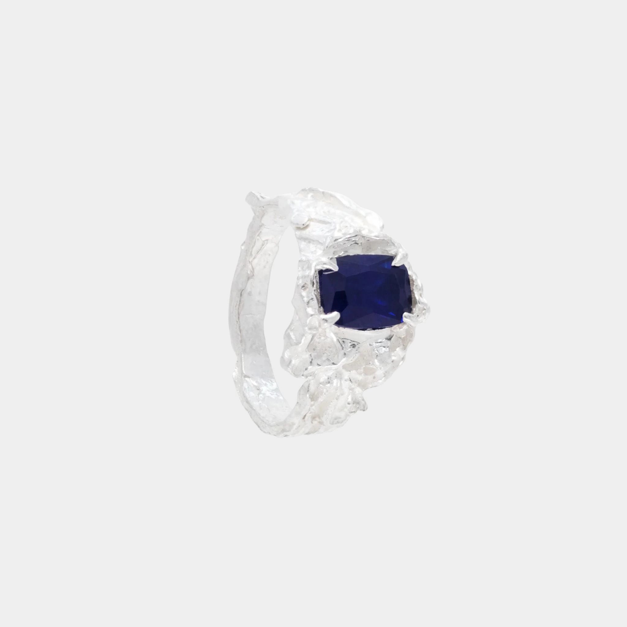 Shimeji Shappire Ring Silver 