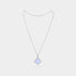 Magic Alhambra Long Necklace 1 Motif White Gold Chalcedony, Front