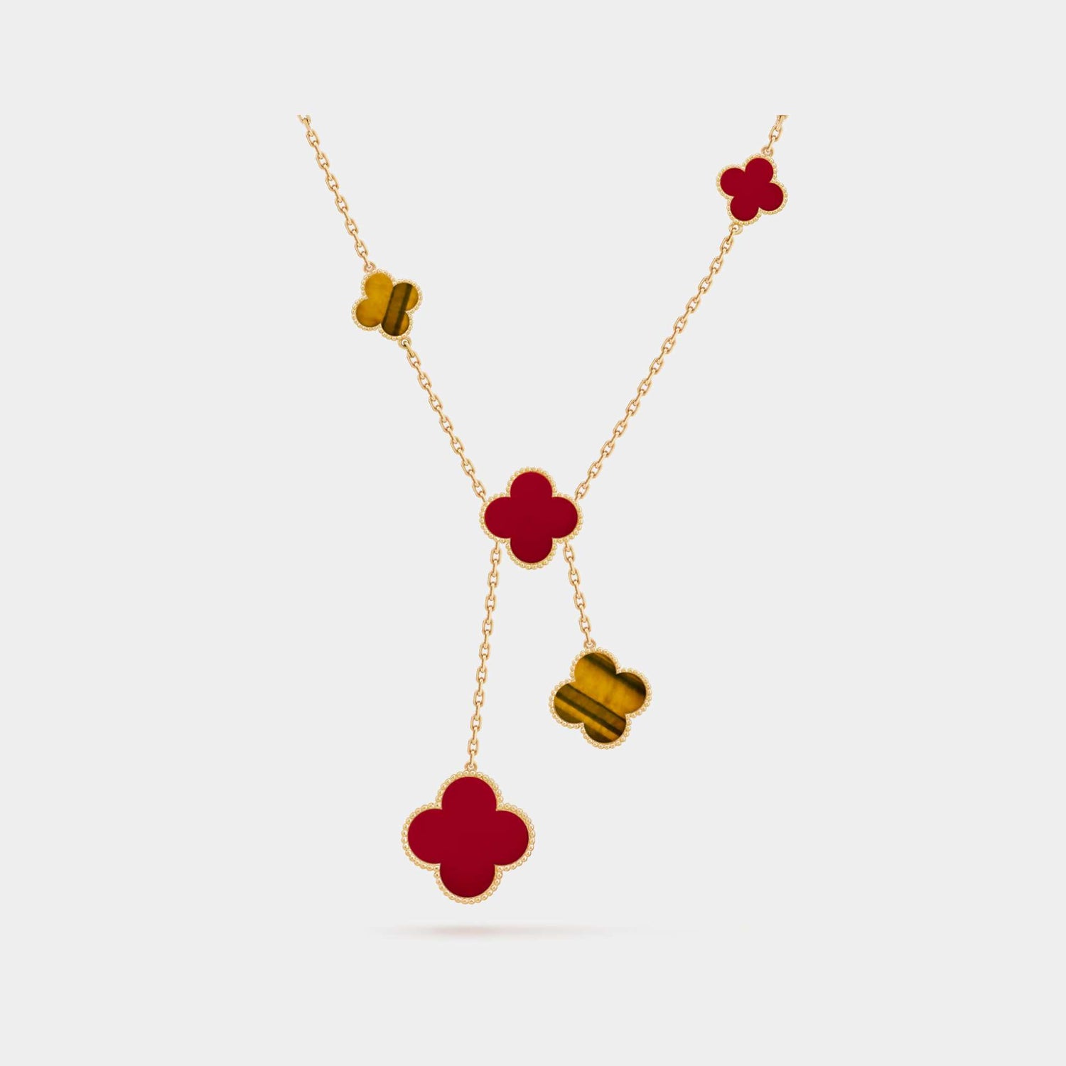 magic-alhambra-necklace-6-motifs-yellow-gold-carnelian-tiger-eye