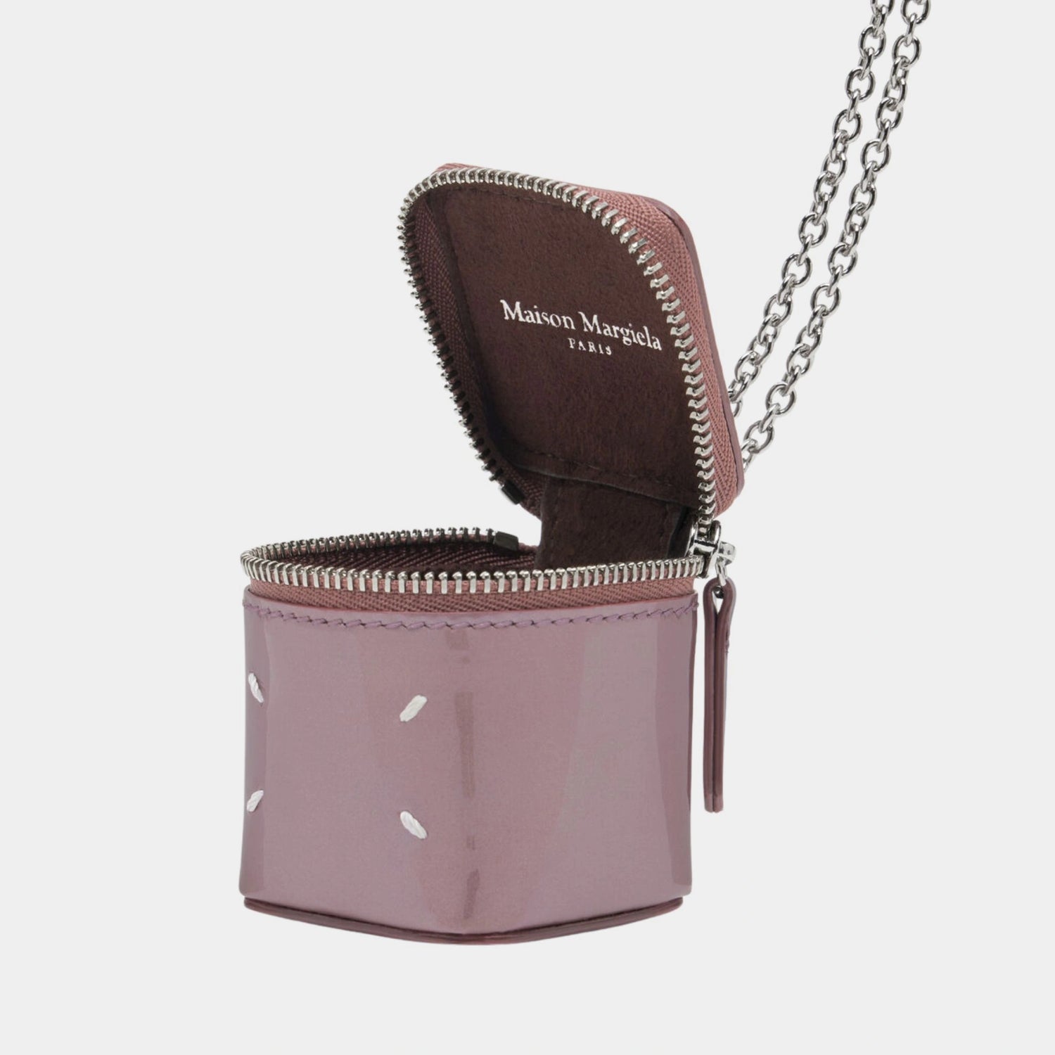 Maison Margiela Mini Cube Chain Bag, Pink, Open