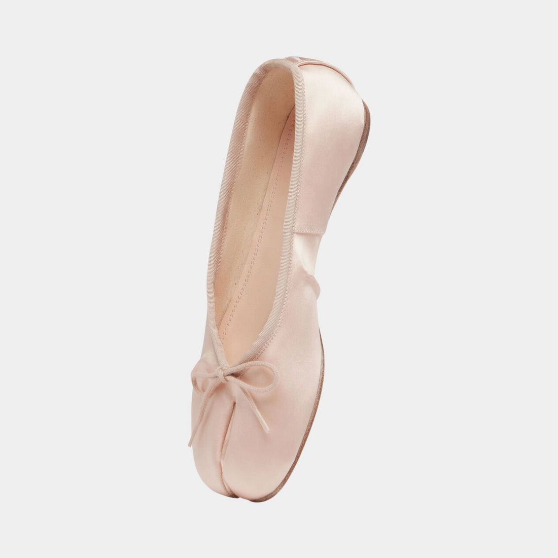 Satin Tabi Ballerina Flats, Alabaster , Sdie