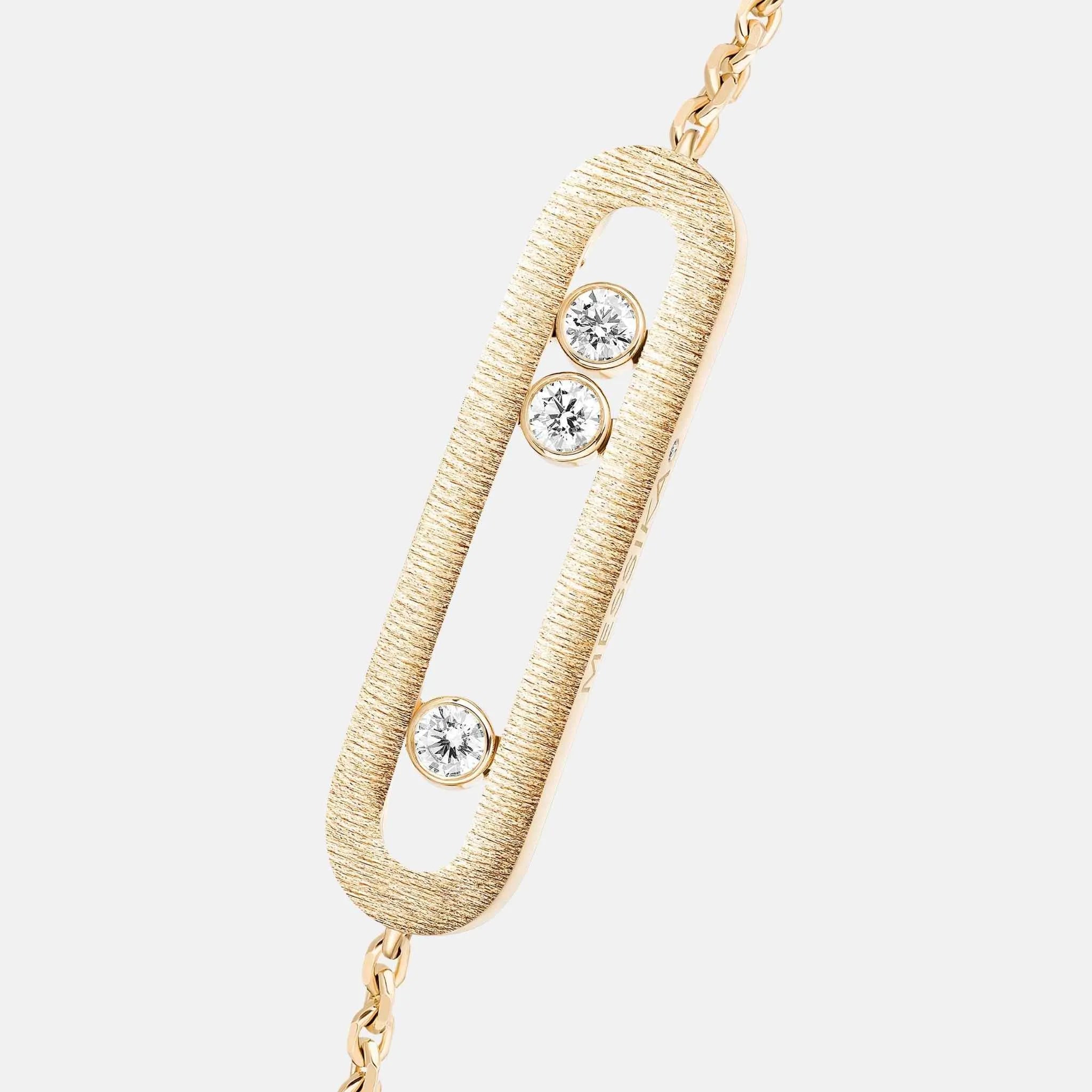 Messika Move Classique Cisele Diamond Bracelet, Yellow Gold, Close
