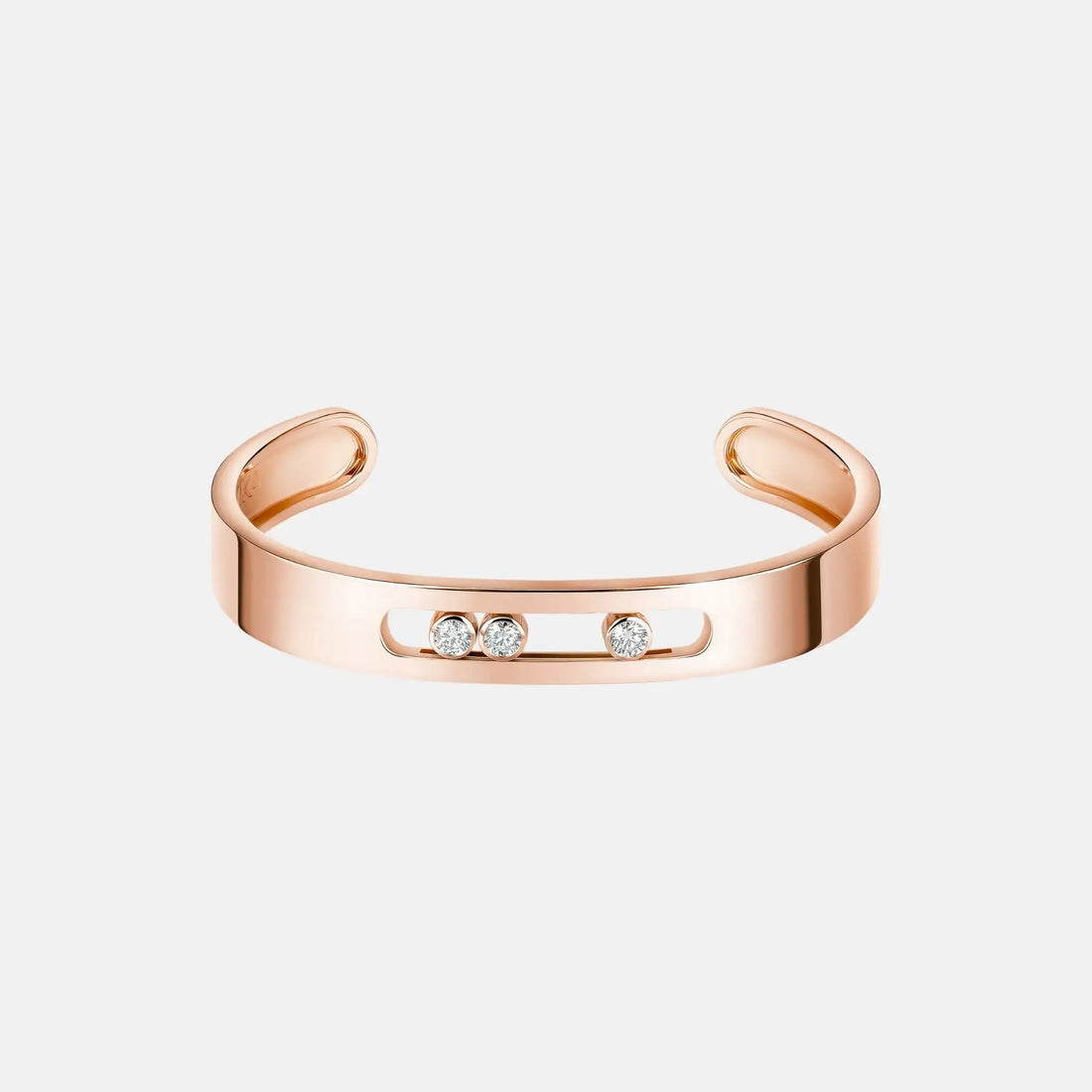 Messika Move Joaillerie Bangle Large Gold Diamond Bracelet, Pink Gold, Front
