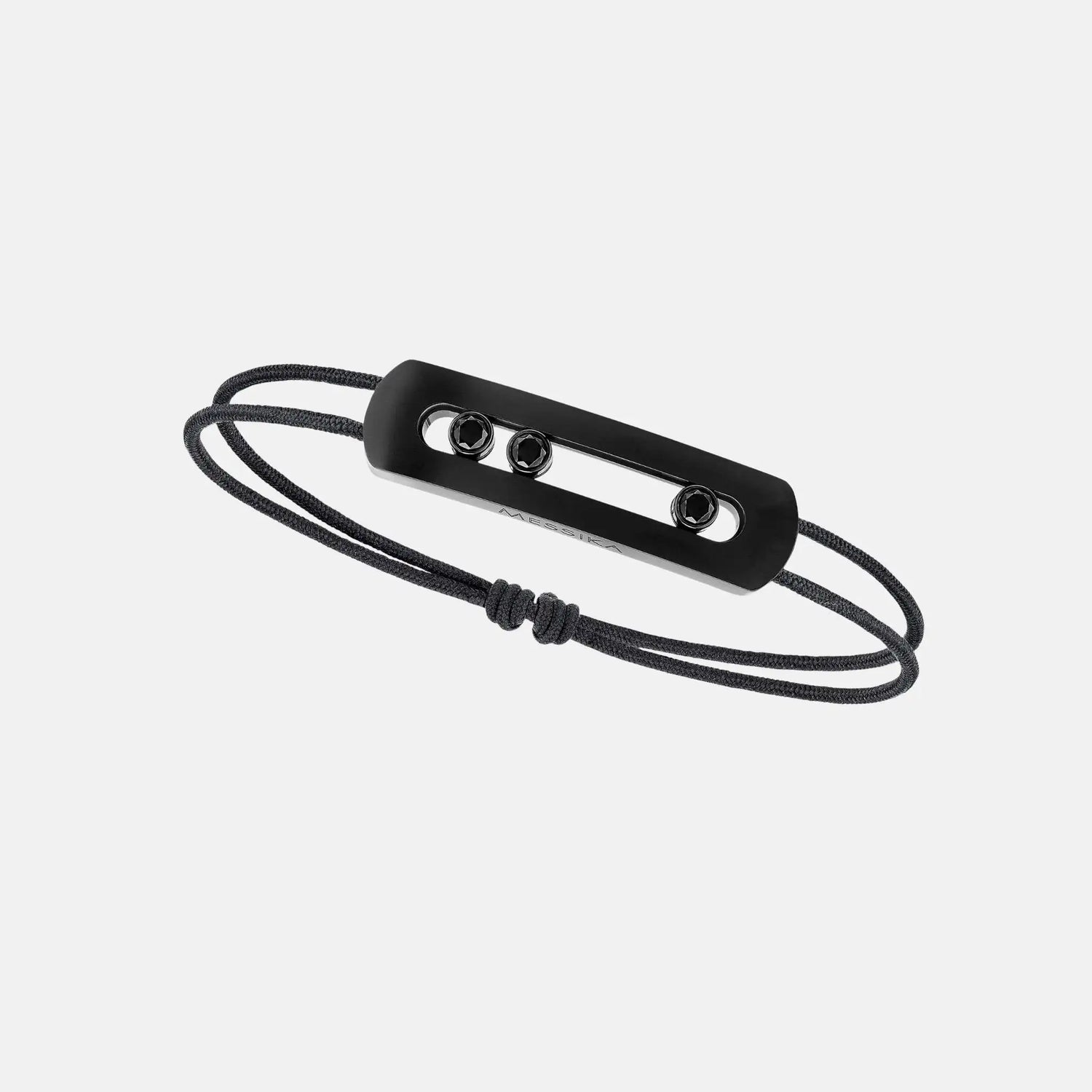 Messika Move Titanium XL Cord Black Titanium Diamond Bracelet, Front