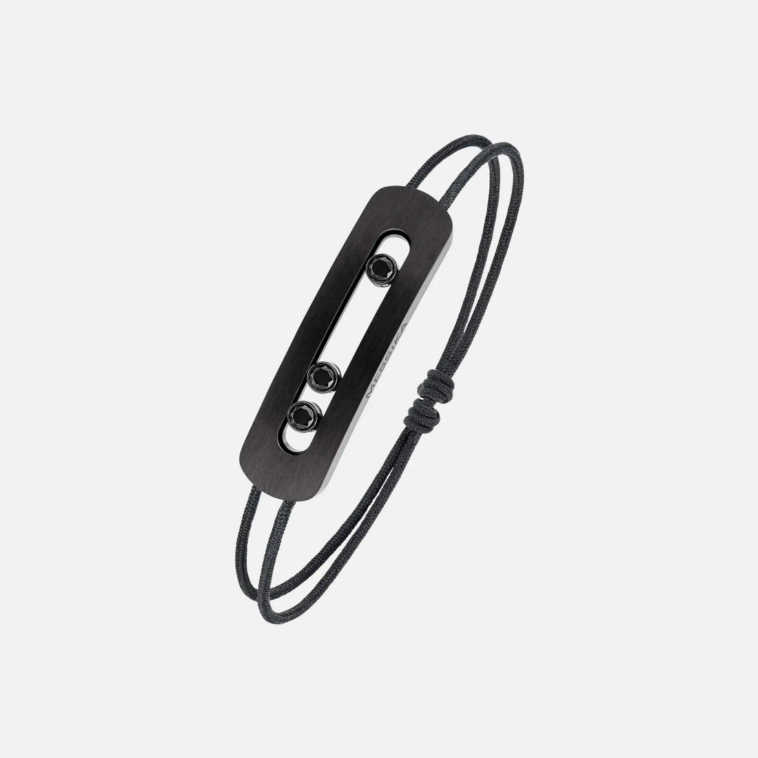 Messika Move Titanium XL Cord Black Titanium Diamond Bracelet, Side