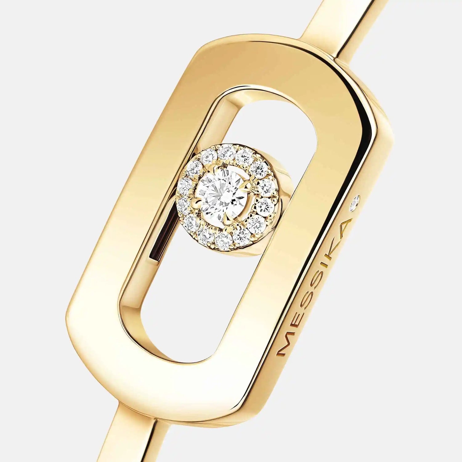 Messika So Move Bangle Gold Diamond Bracelet, Yellow Gold, Close